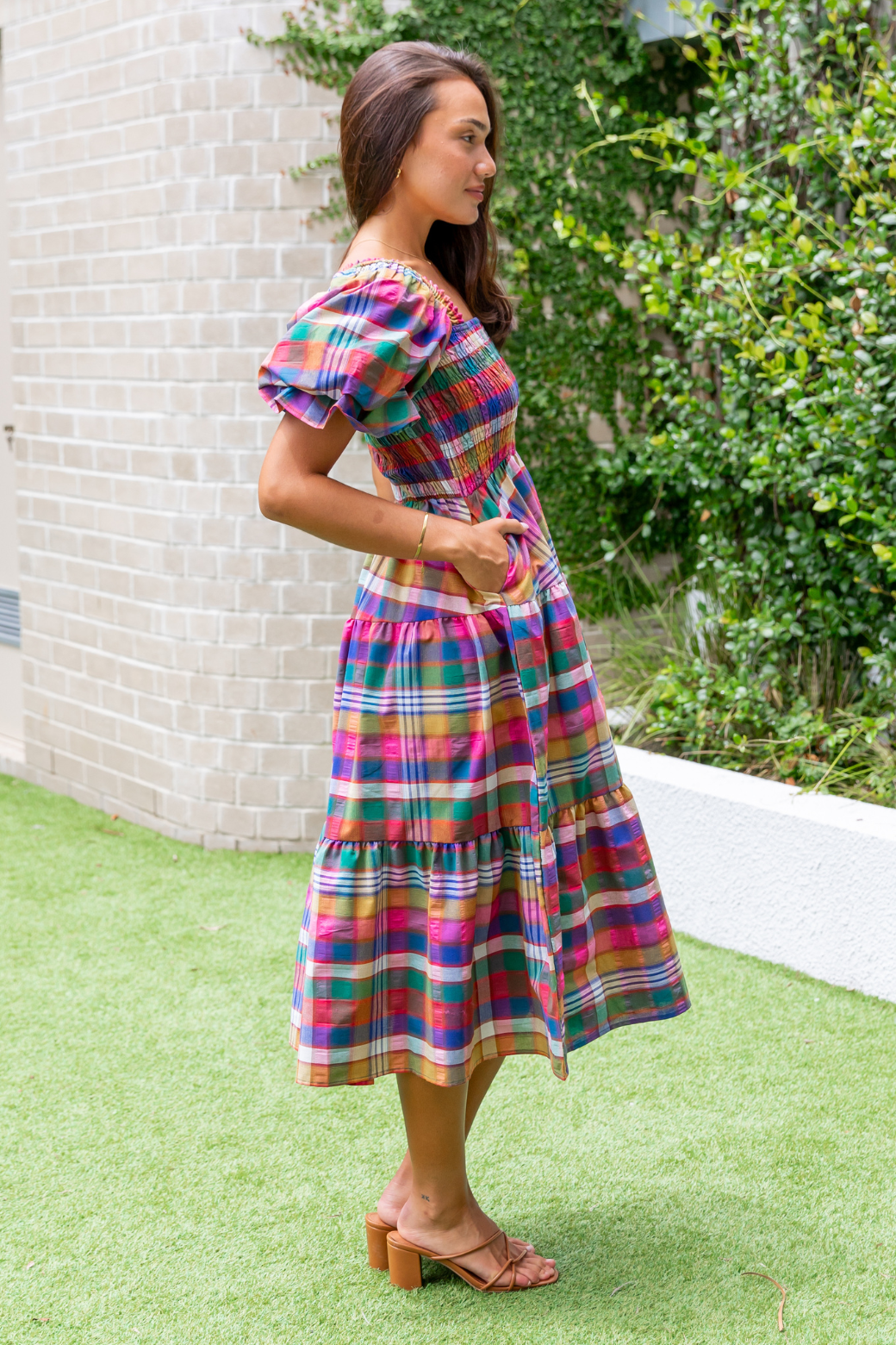 Shiloh Midi Dress Colourful Lachlan Check