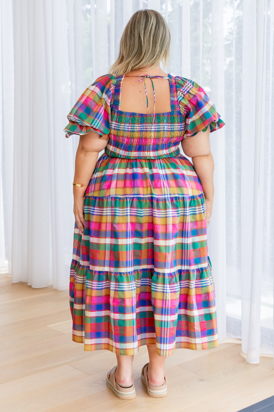 Shiloh Midi Dress Colourful Lachlan Check