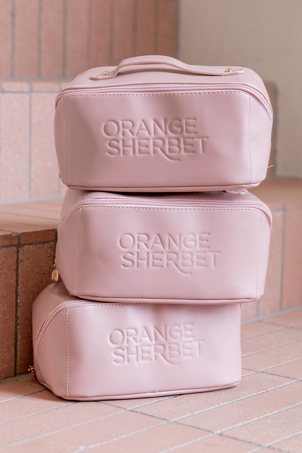 Orange Sherbet Cosmetic Fold Out Bag Blush