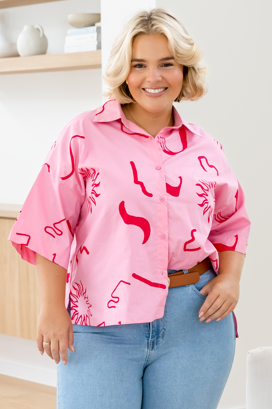 Siarra Shirt Dali Print Pink