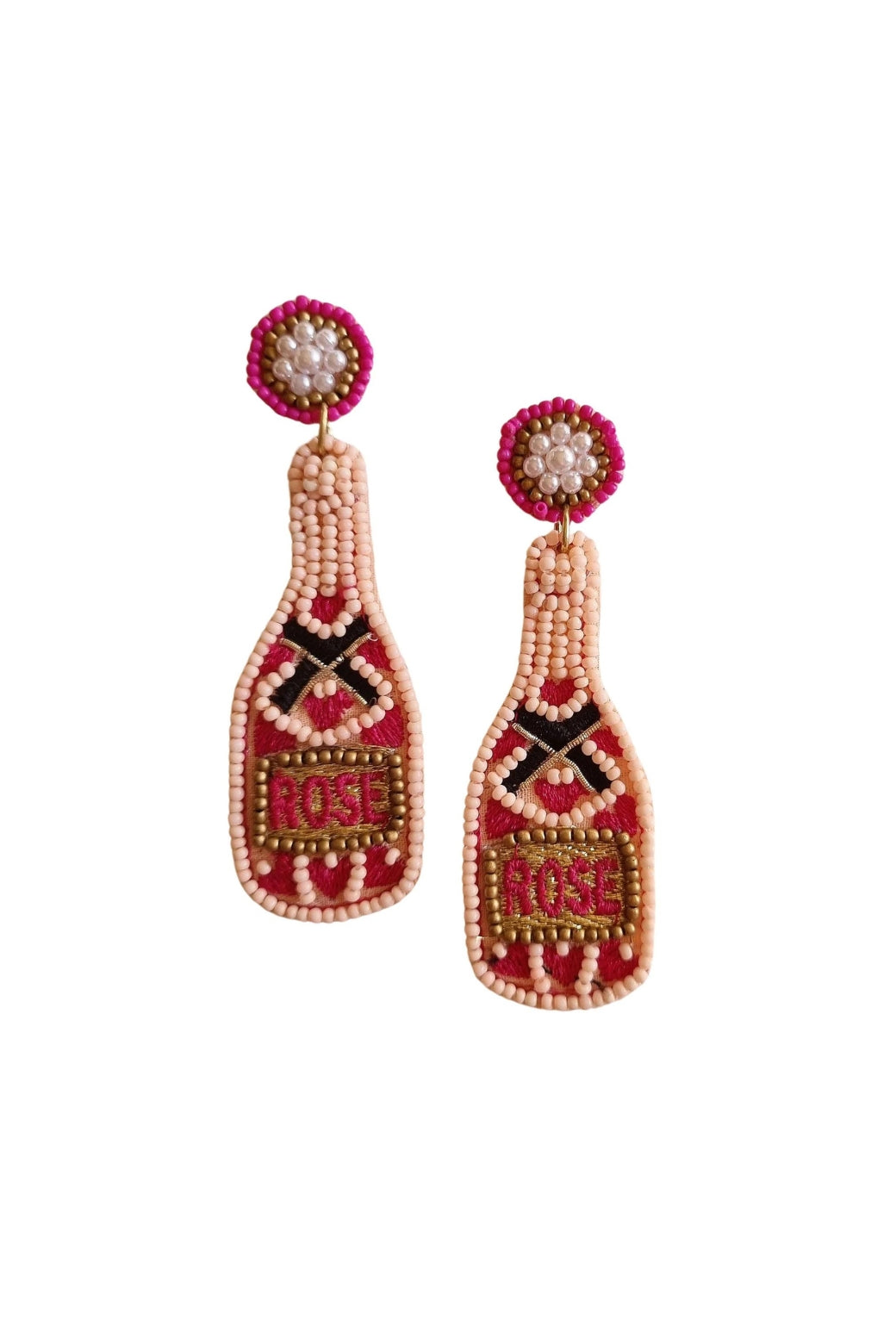 Zoda Bottle Beaded Earring Pink Multi