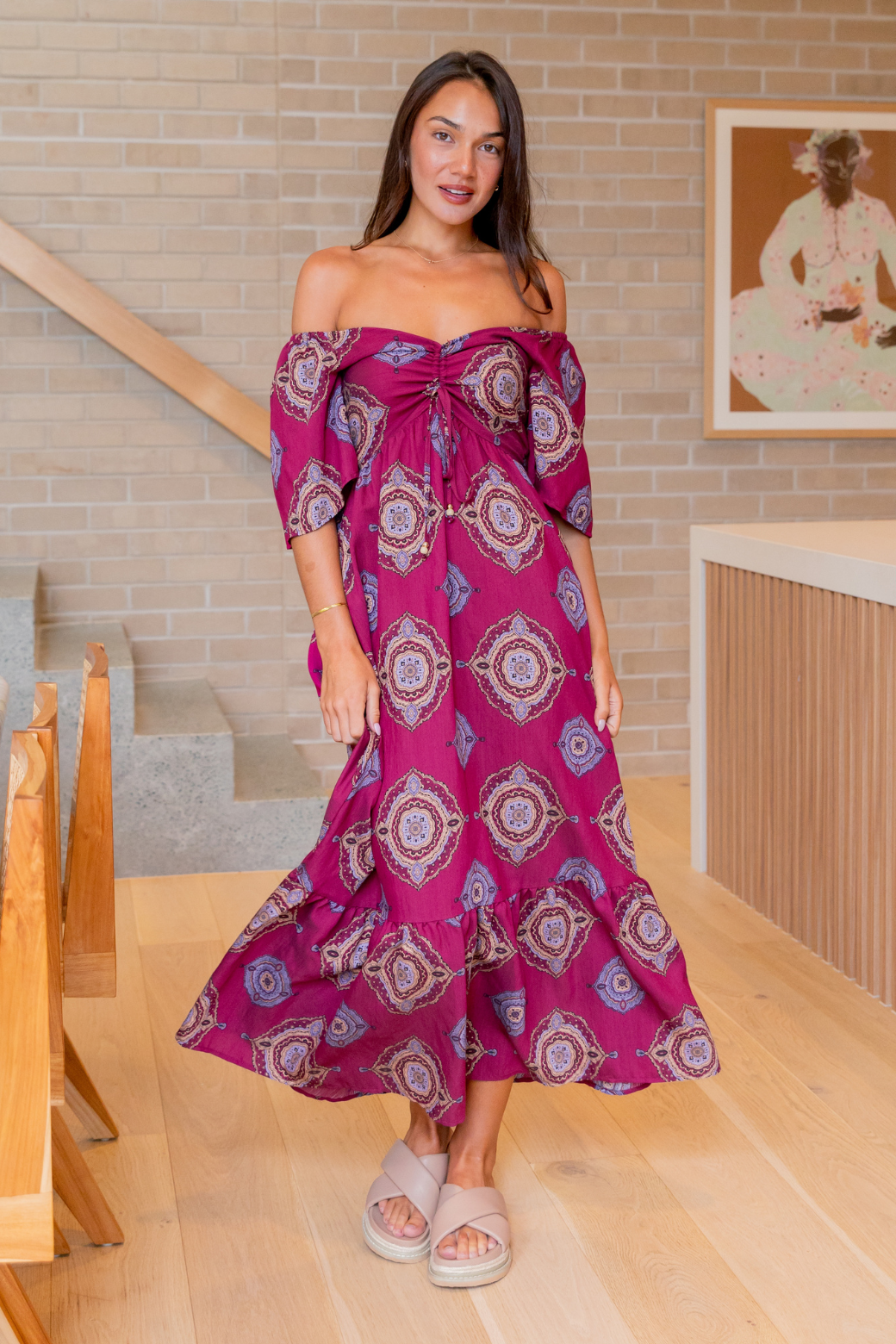 Renee Maxi Dress Zara Print Berry