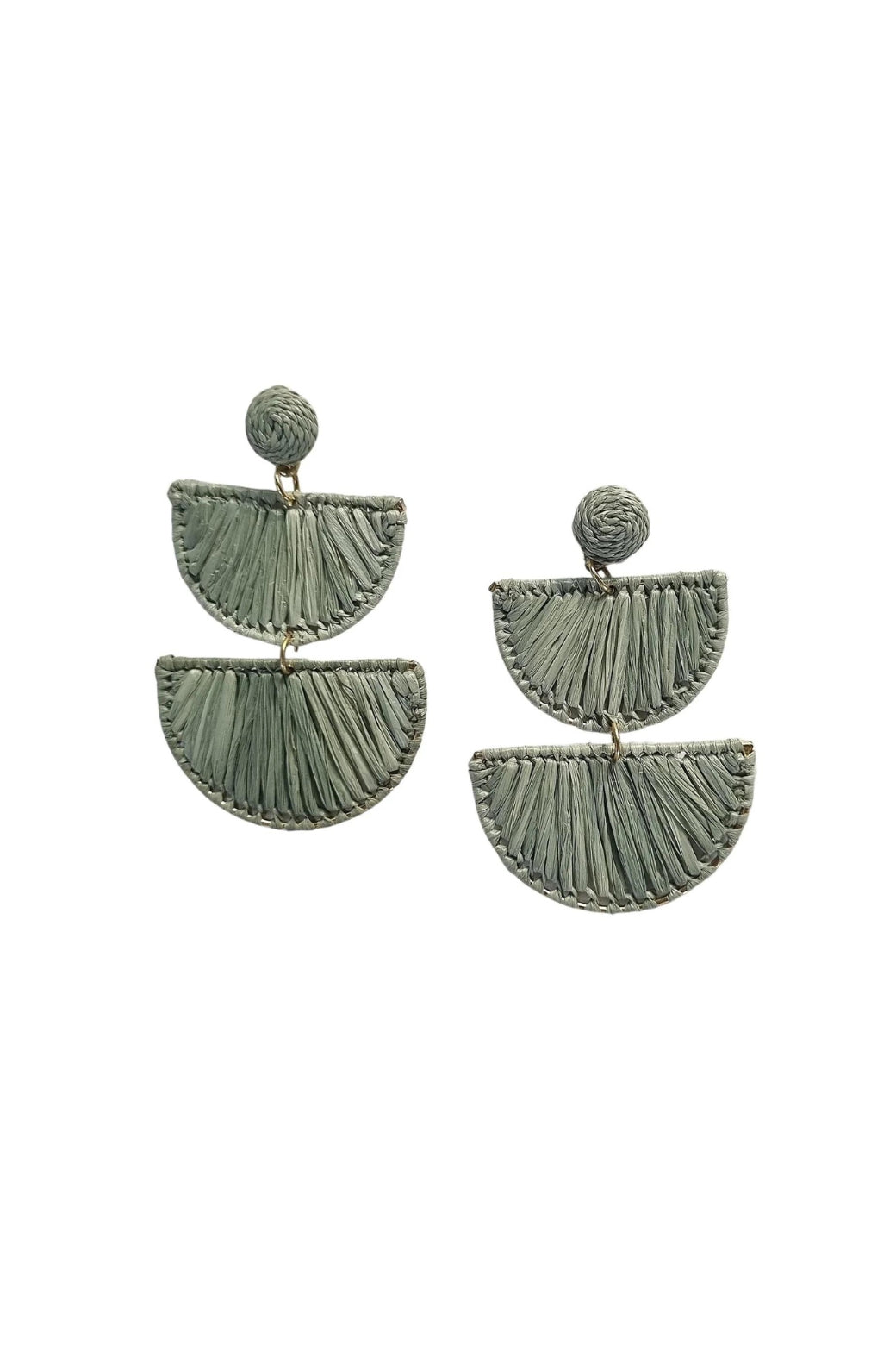 Zoda Raffia Earring Green