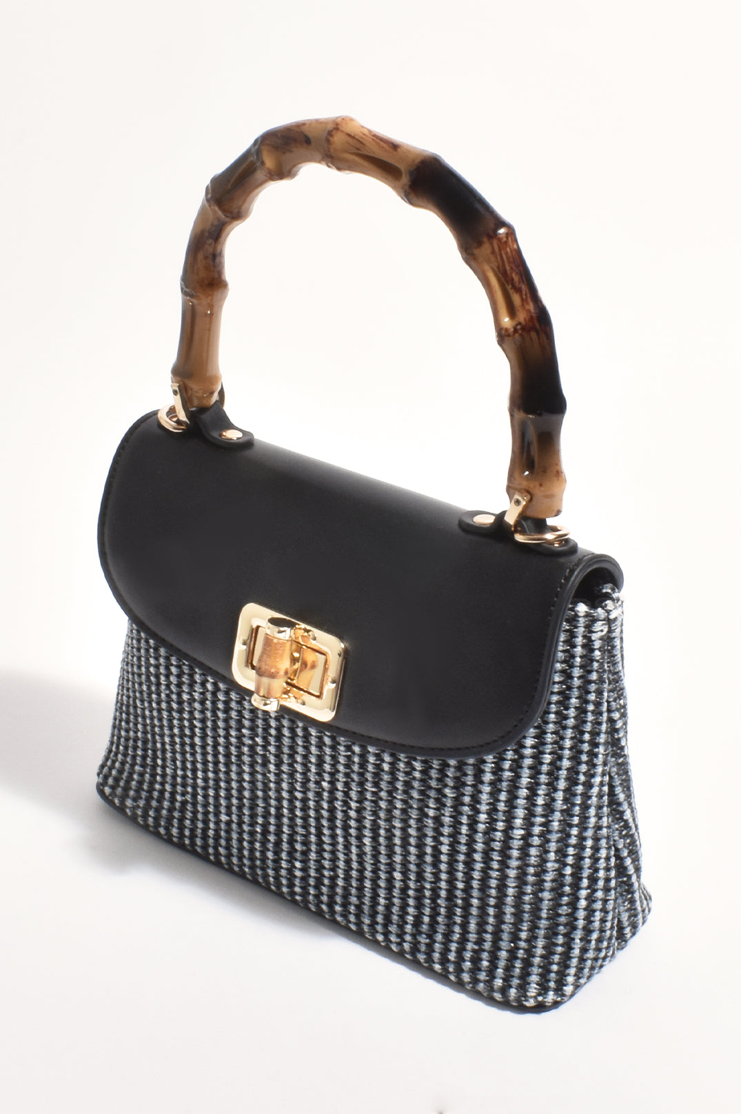 Adorne Arianna Cane Handle Event Bag Black