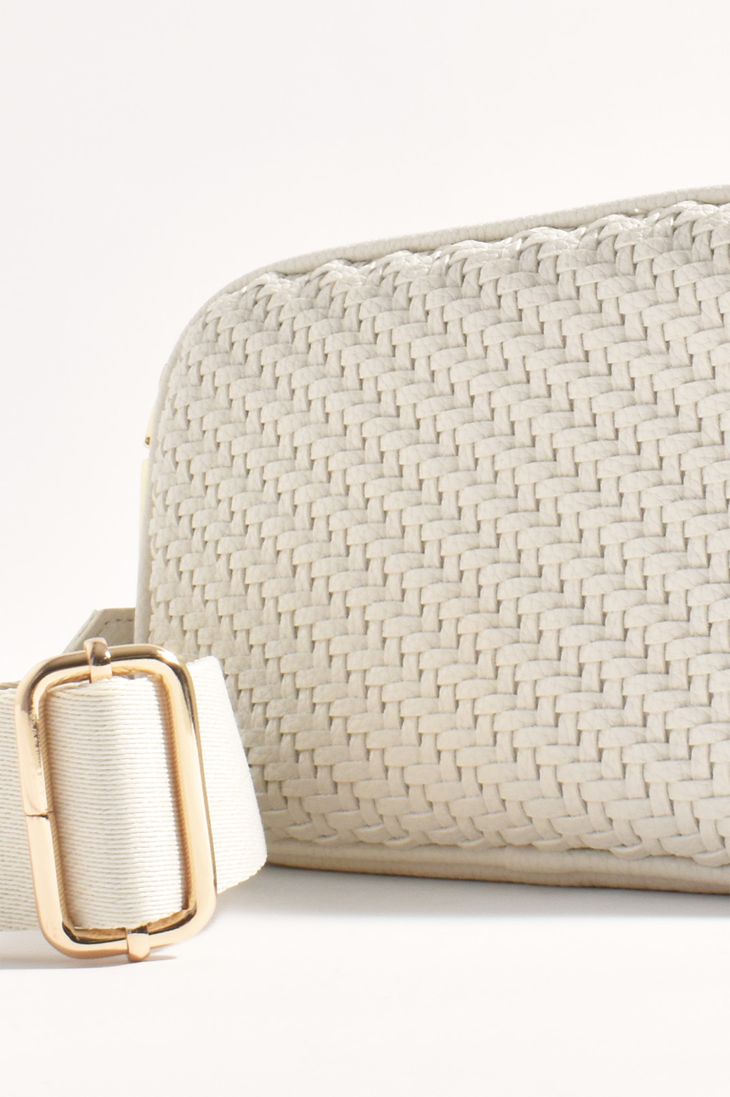 Adorne Percy Weave Crossbody Bag Cream