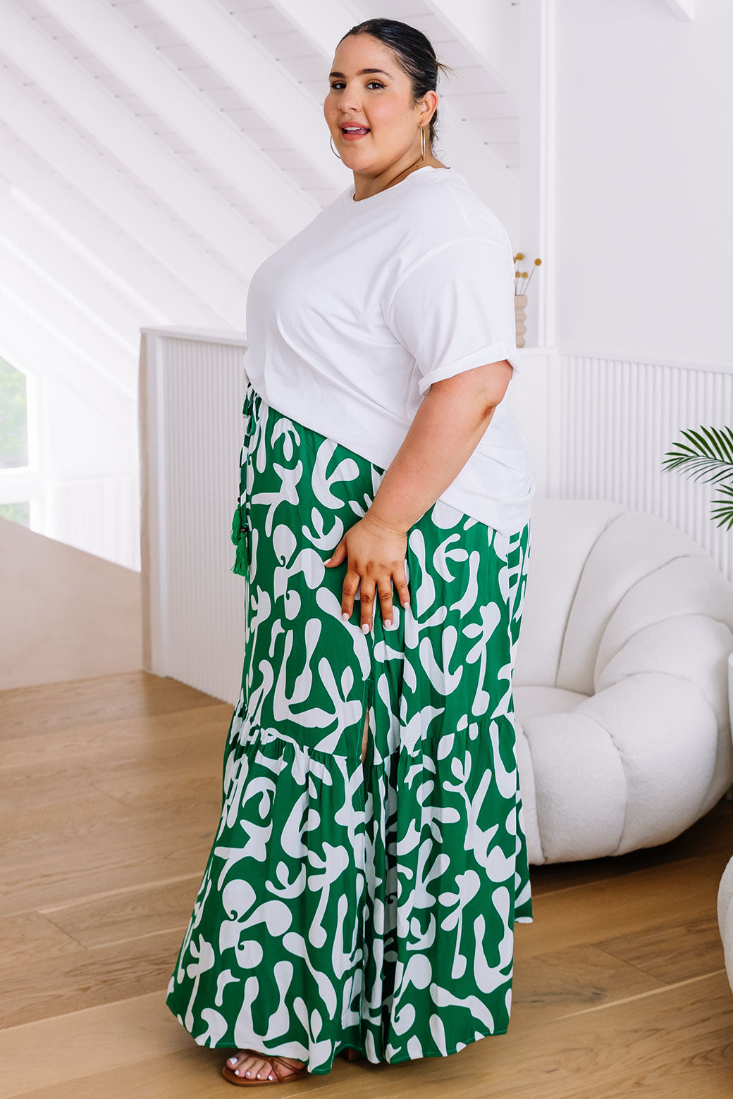 Green maxi skirt outlet plus size