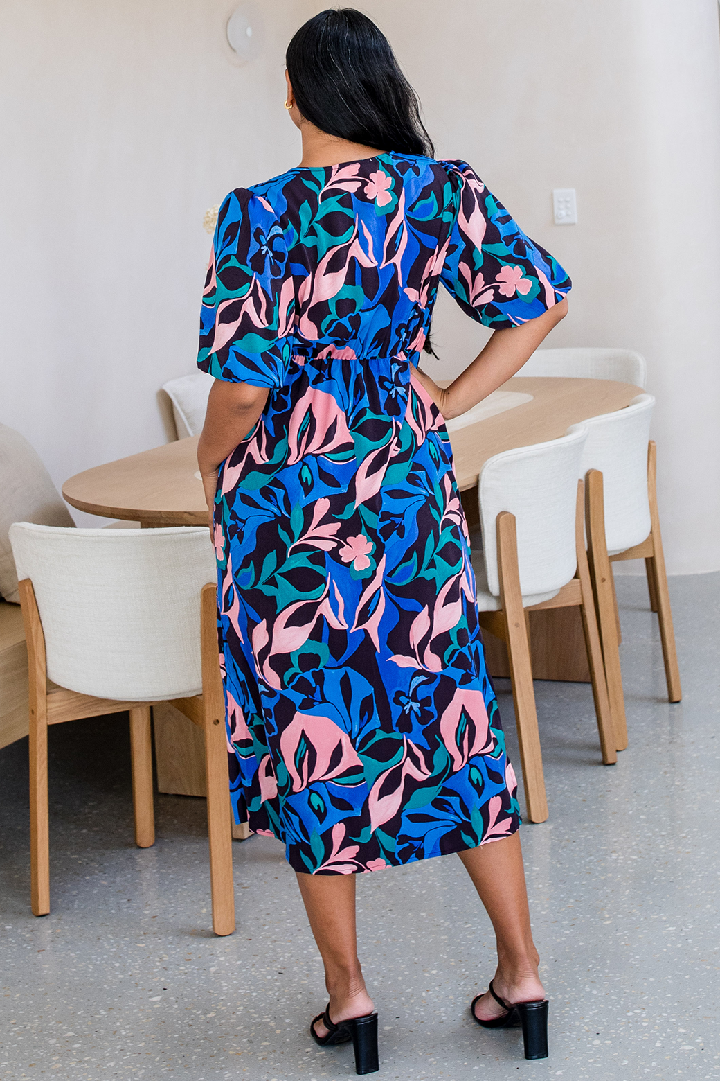 Alexa Midi Dress Tulum Print Midnight