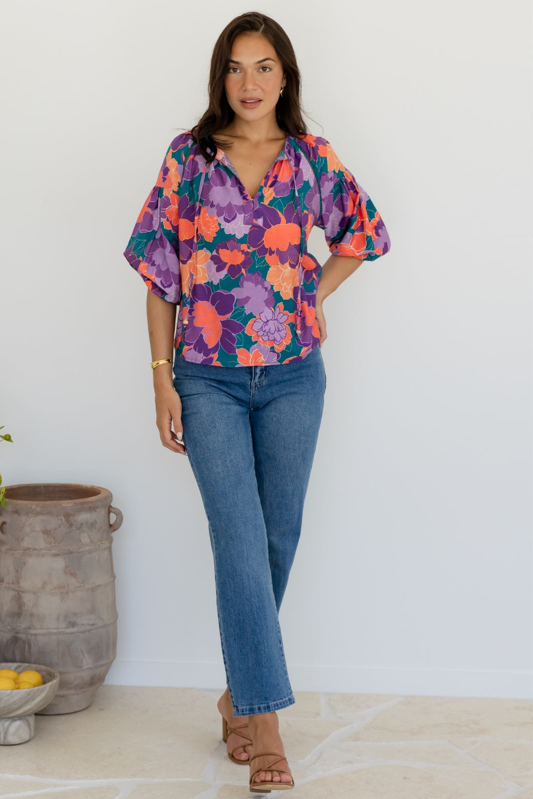 Angela Blouse Milan Floral Print