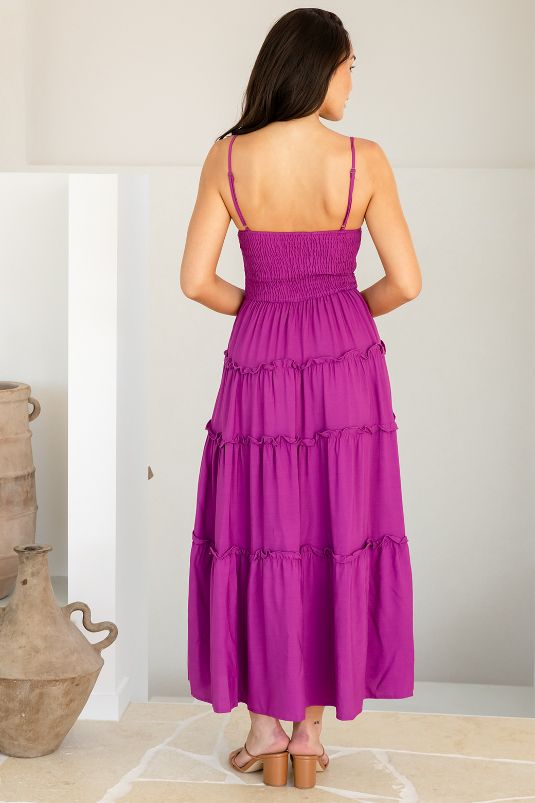 Austen Shirred Maxi Dress Orchid