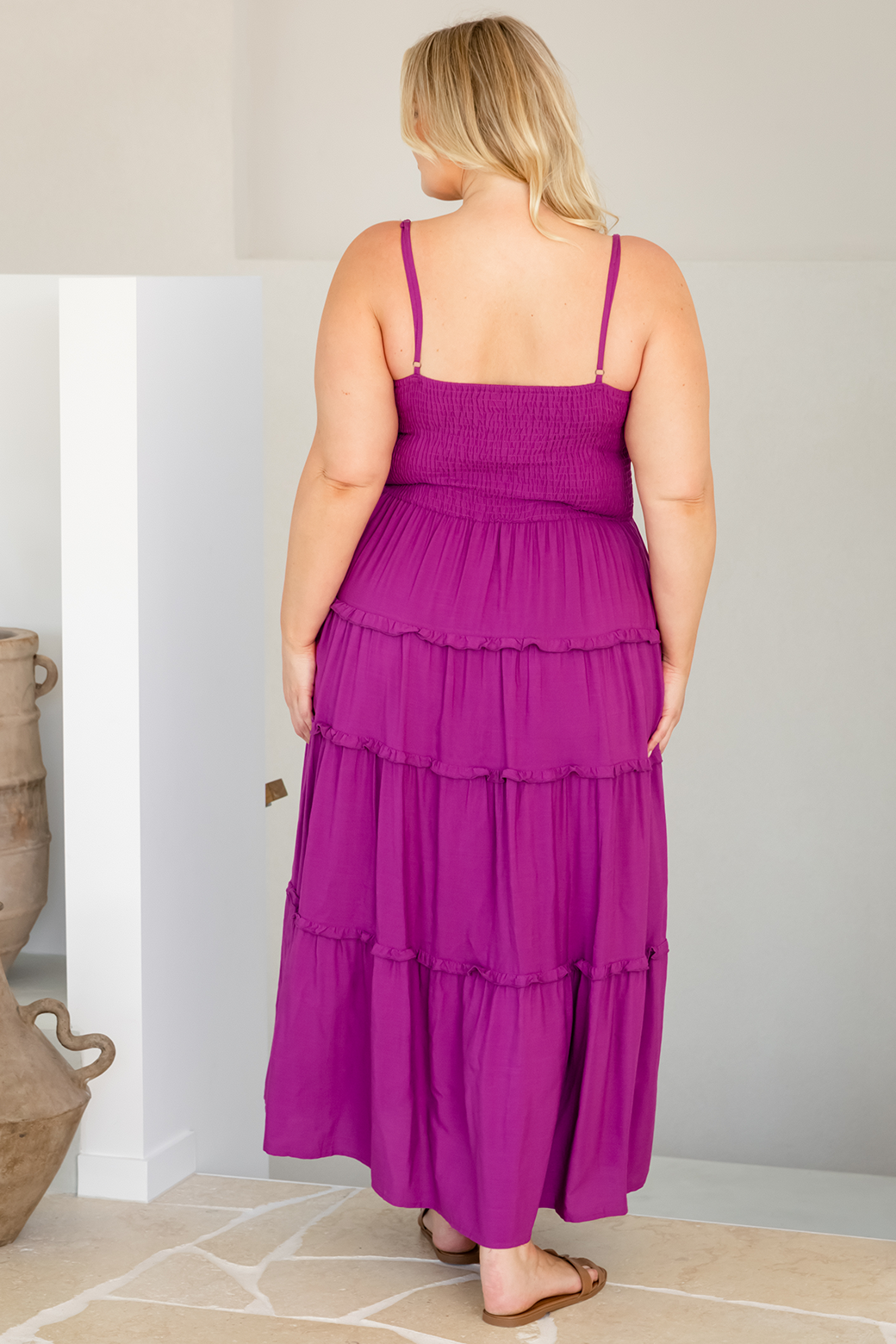 Austen Shirred Maxi Dress Orchid