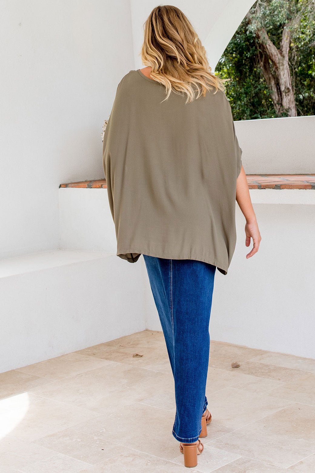 Brodie Drape Top Khaki Orange Sherbet Orange Sherbet Boutique