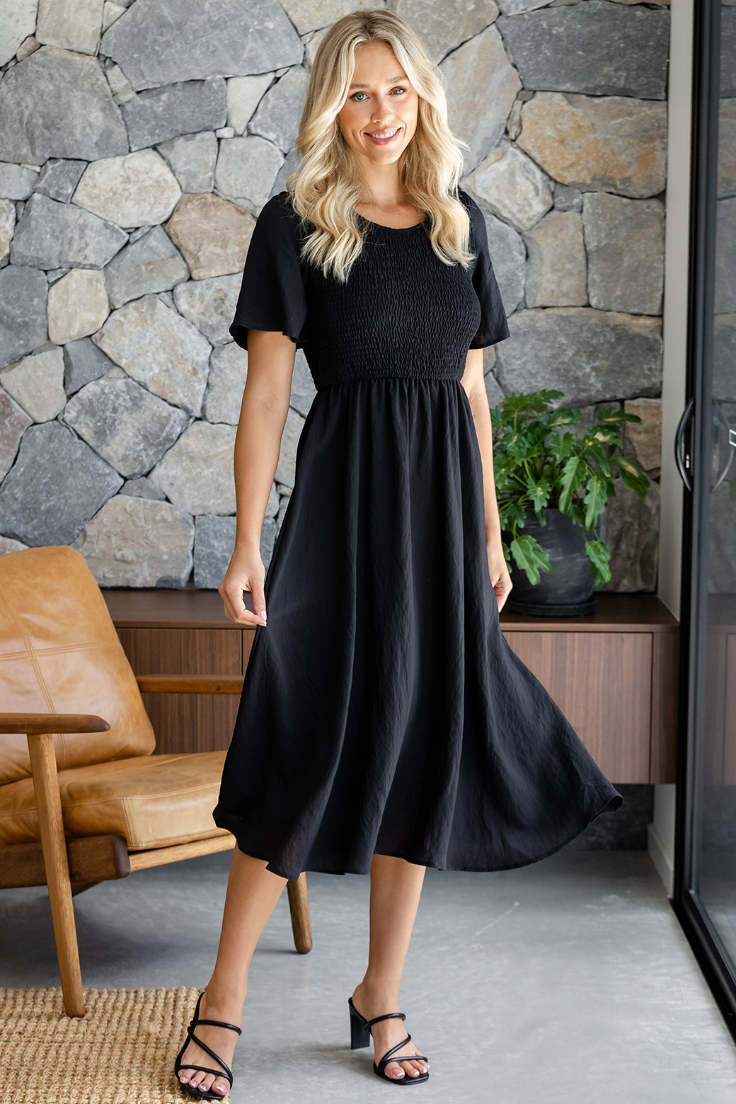 Candace Midi Dress Black