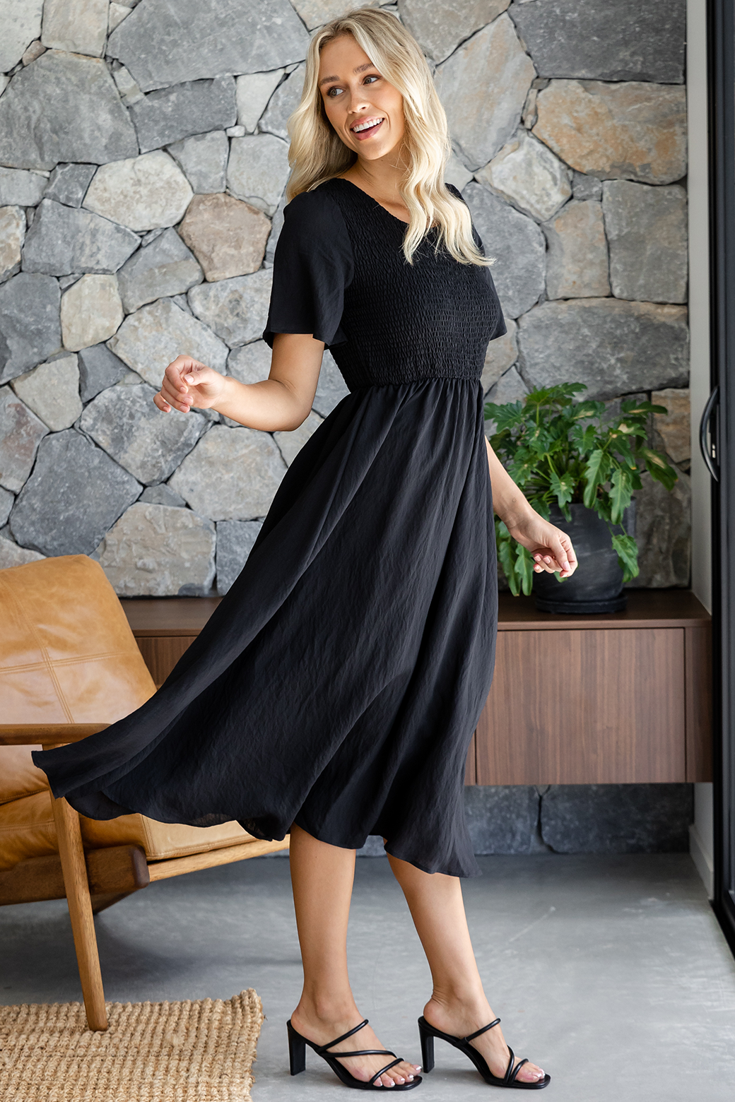 Candace Midi Dress Black