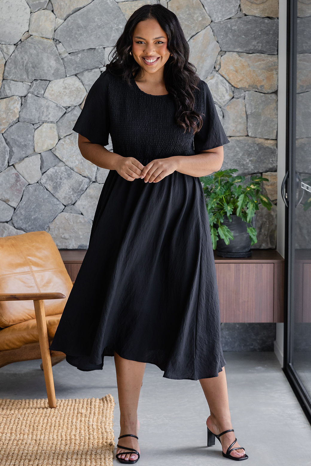 Candace Midi Dress Black