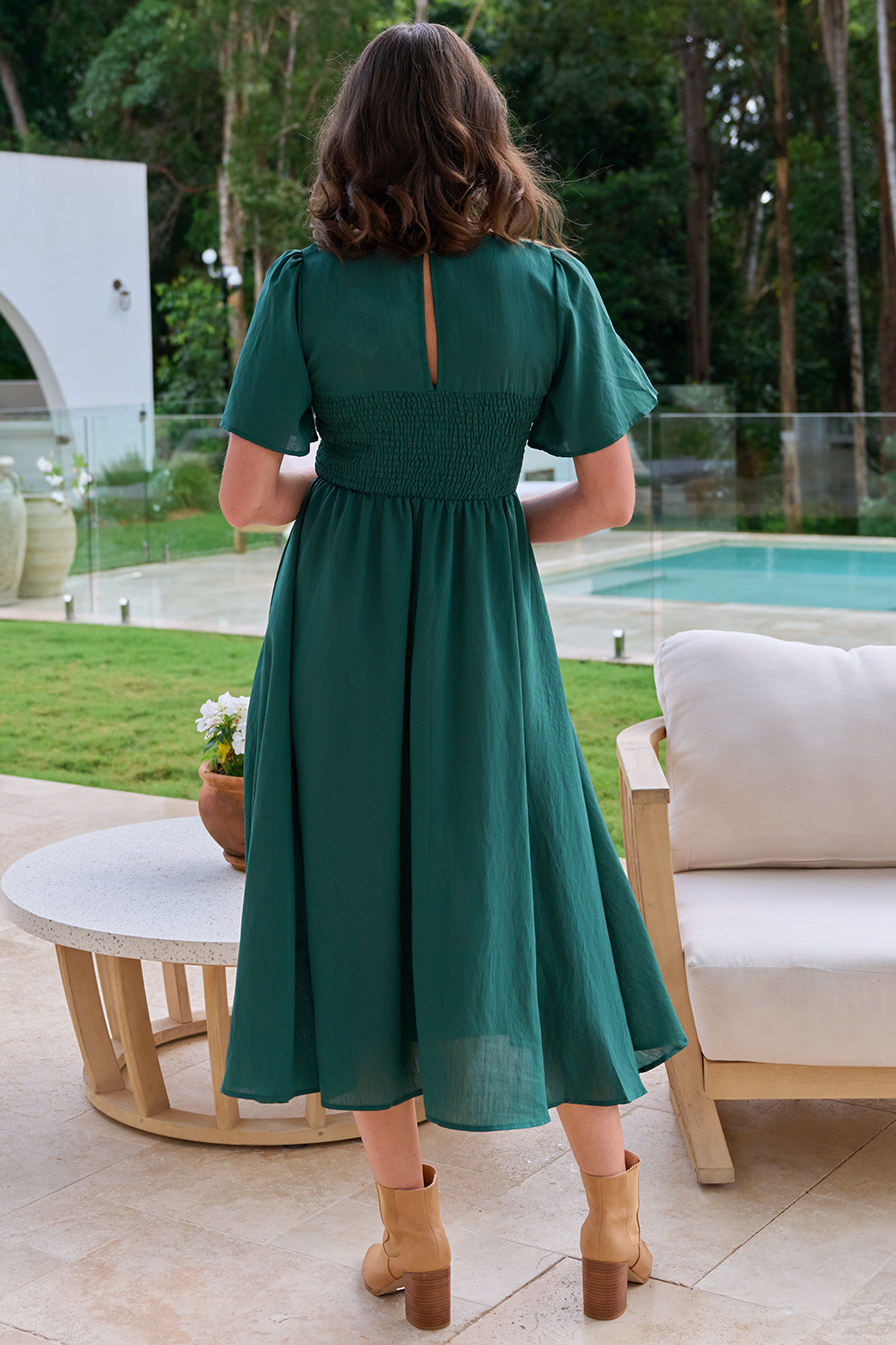 Candace Midi Dress Forest Green