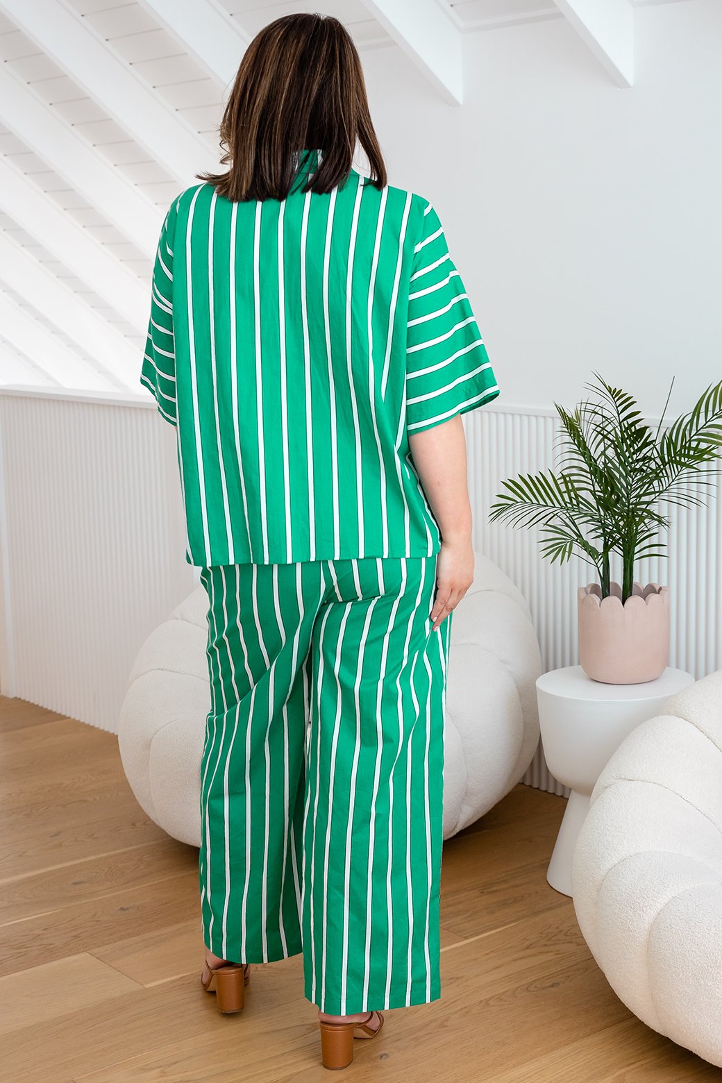 Cinco Pants Green Stripe