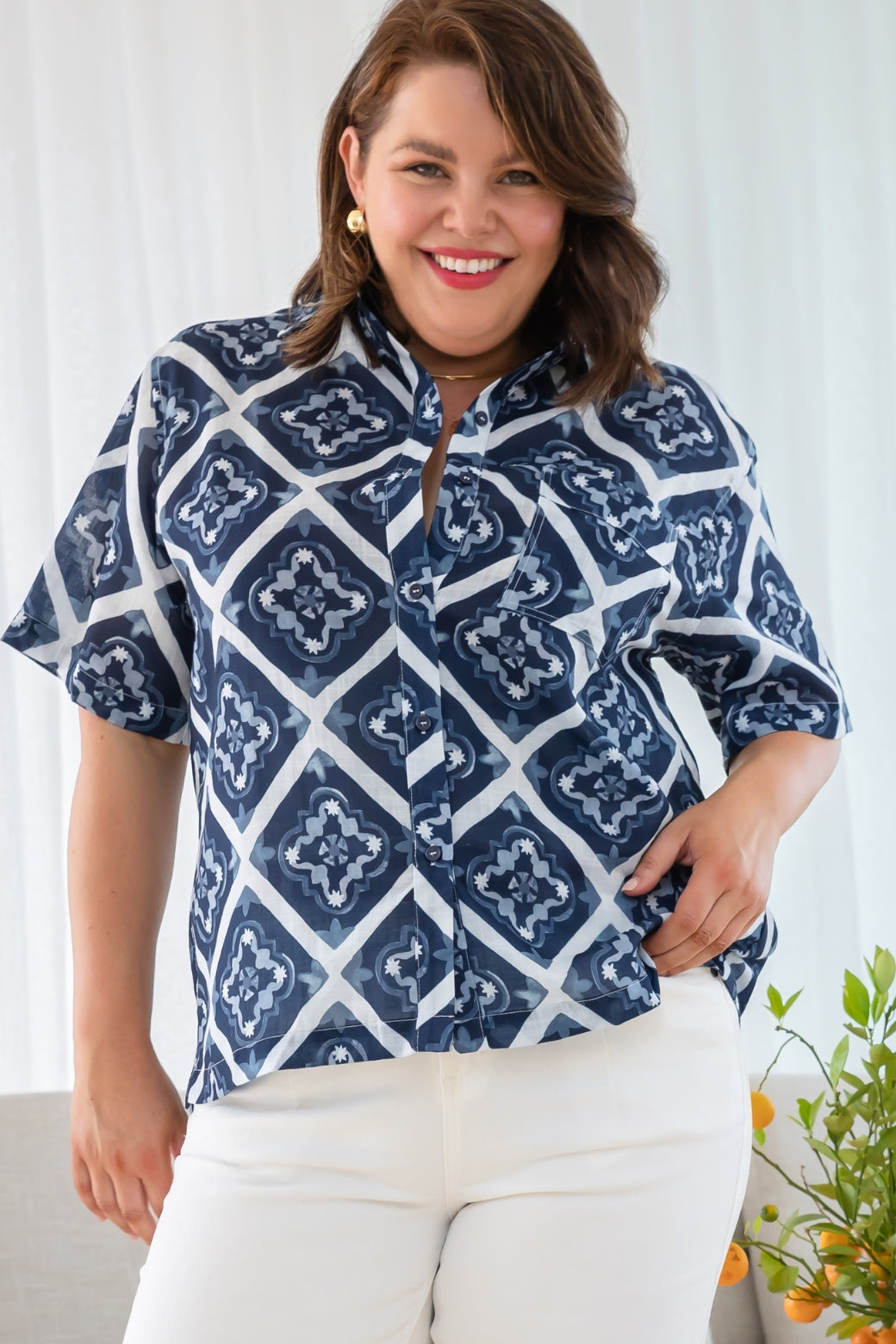 Delta Shirt Alara Print Navy