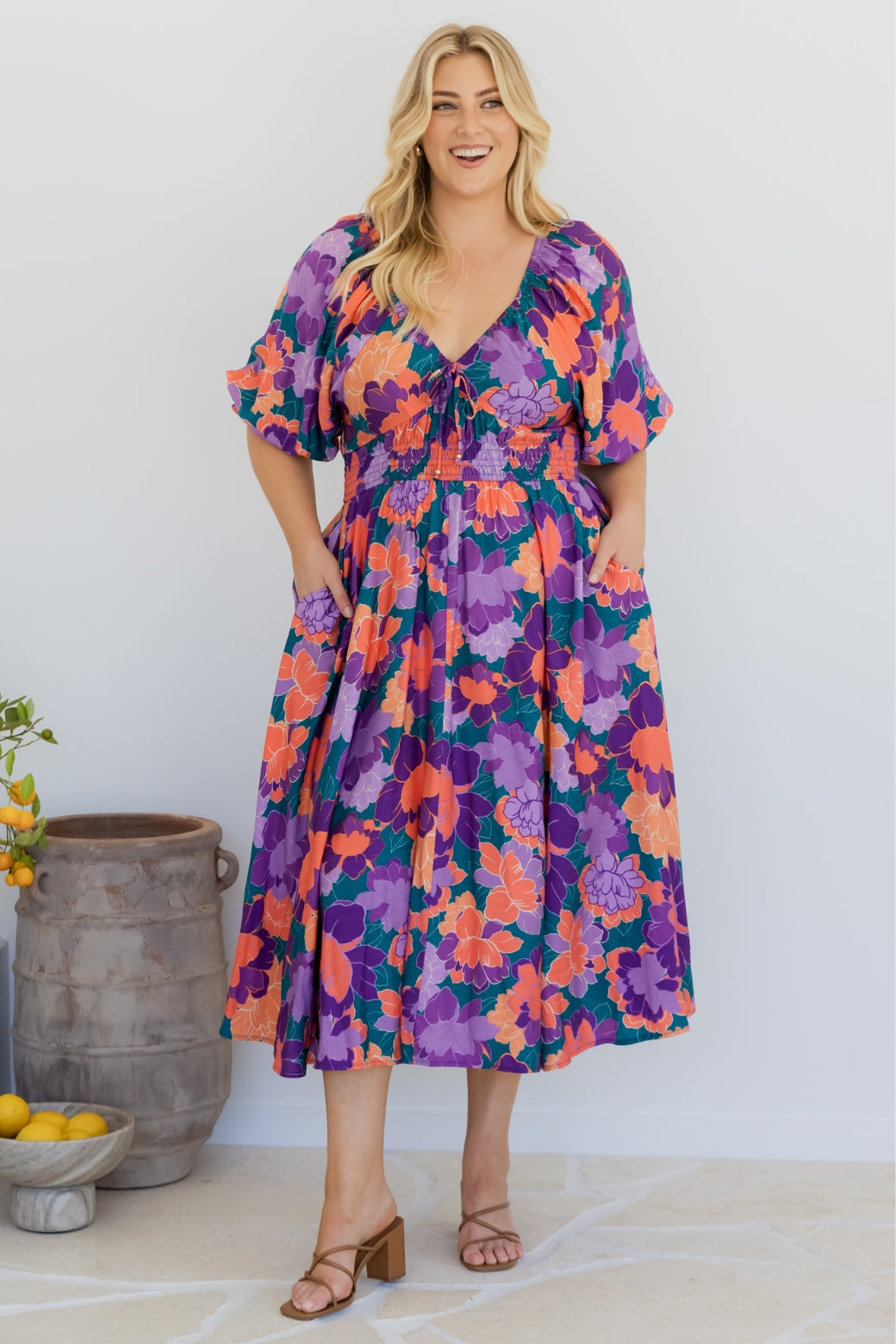 Jade Midi Dress Milan Floral Print