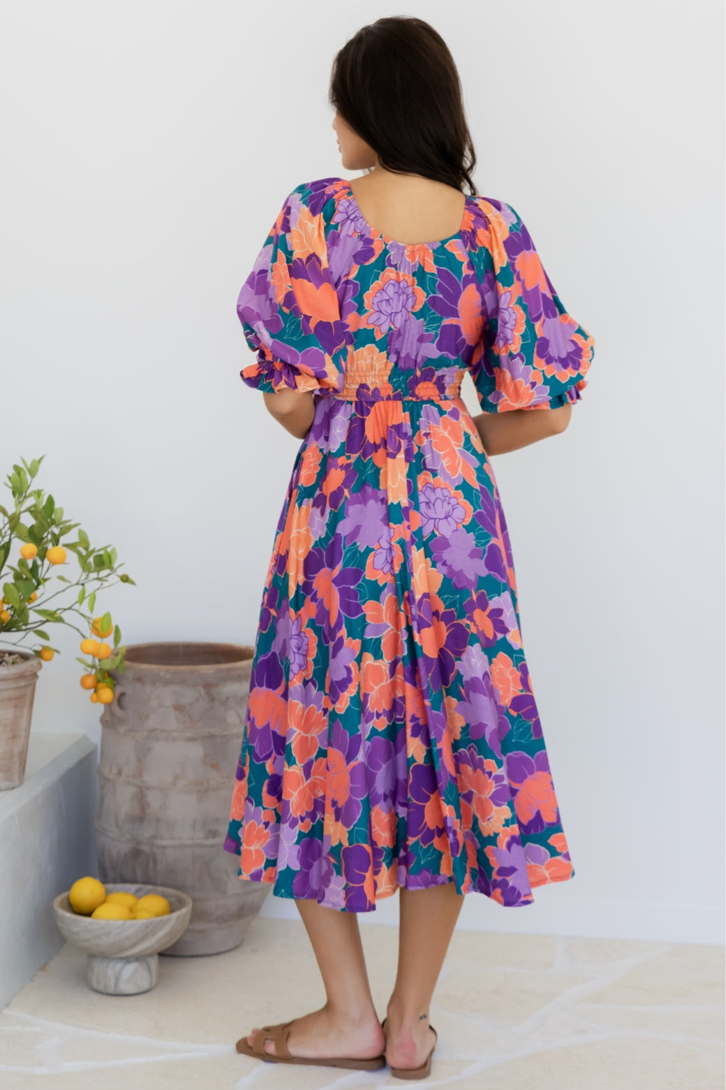 Jade Midi Dress Milan Floral Print