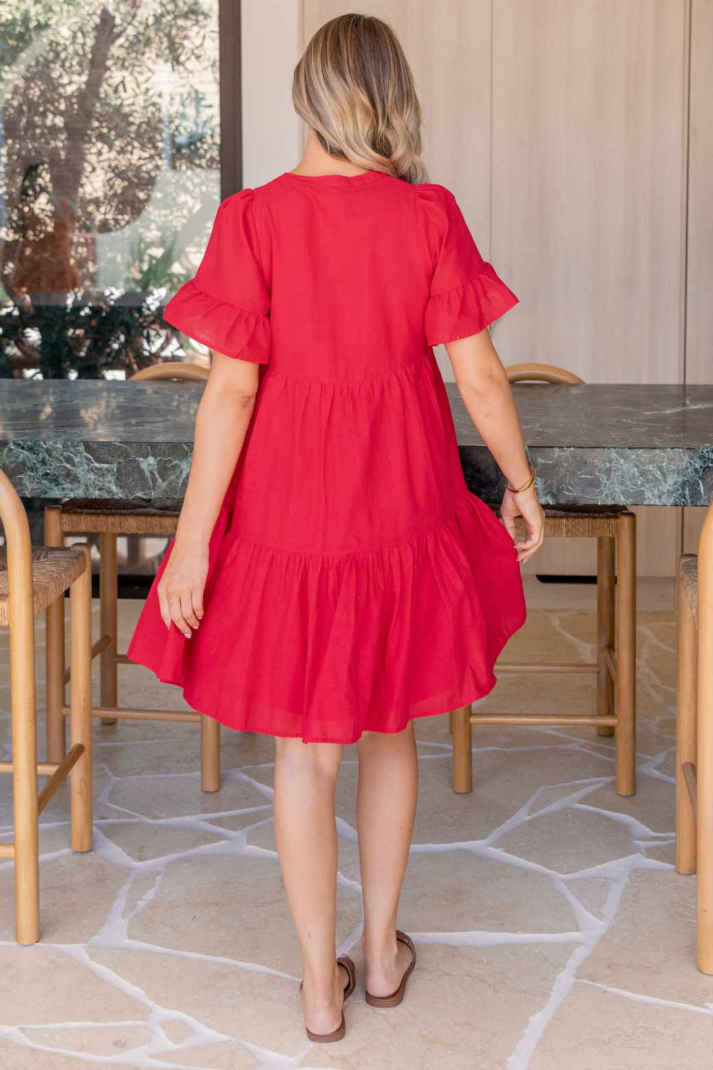 Jenni Short Sleeve Dress Ruby Red