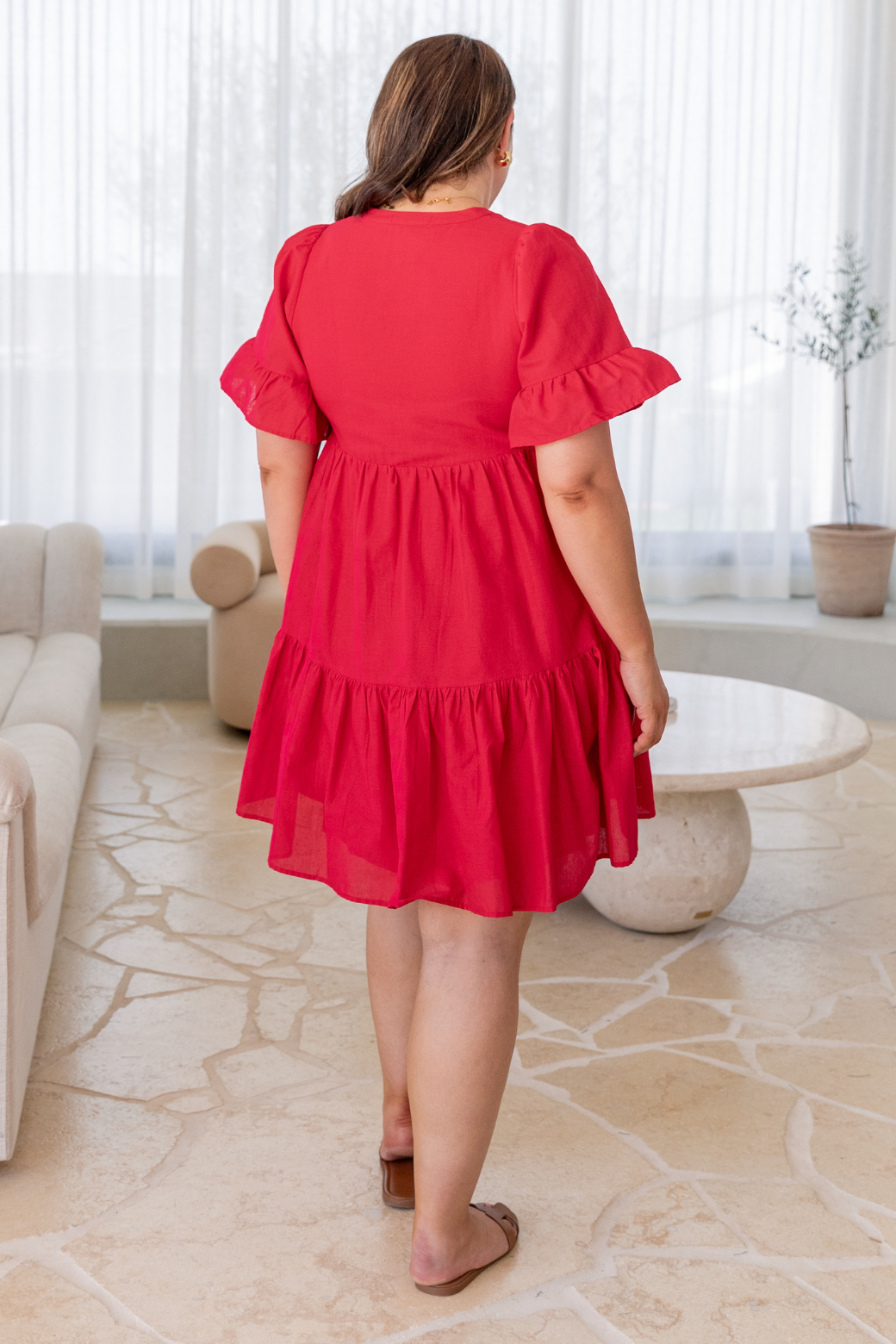 Jenni Short Sleeve Dress Ruby Red