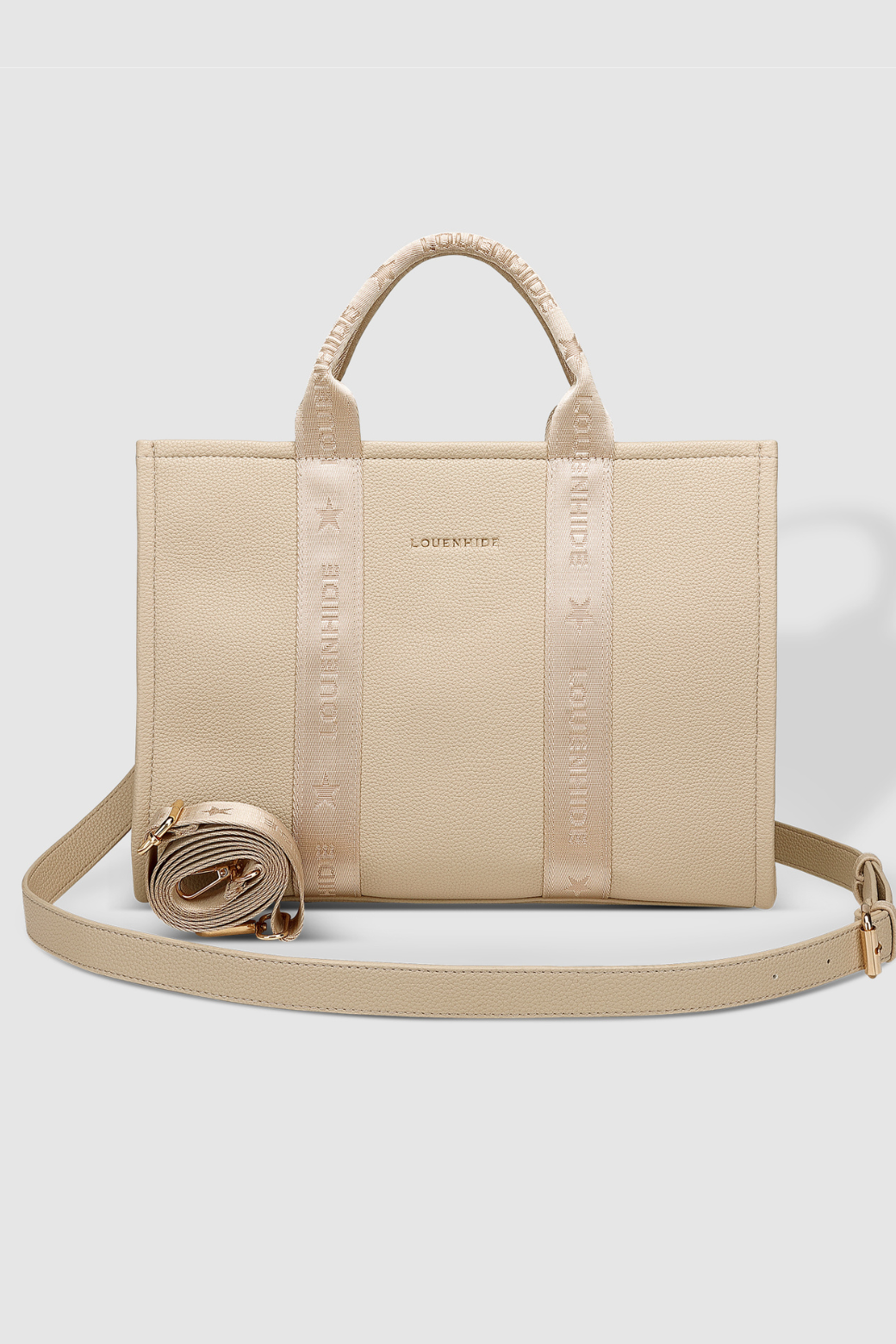 Louenhide Manhattan Logo Tote Bag Biscotti