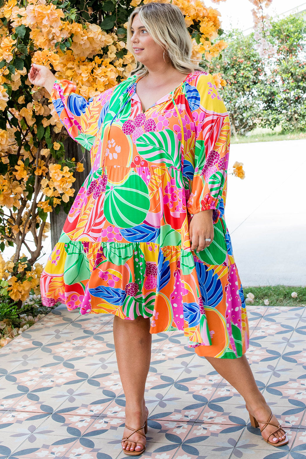 Megan Dress Birthday Print Multi | Orange Sherbet – Orange Sherbet Boutique