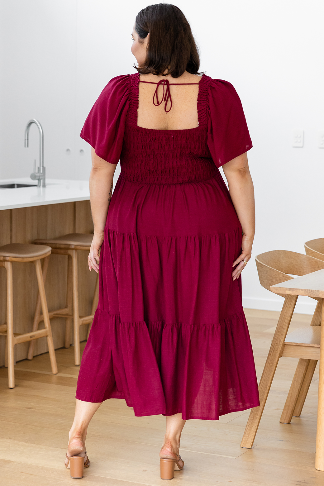 Monique Midi Dress Wine