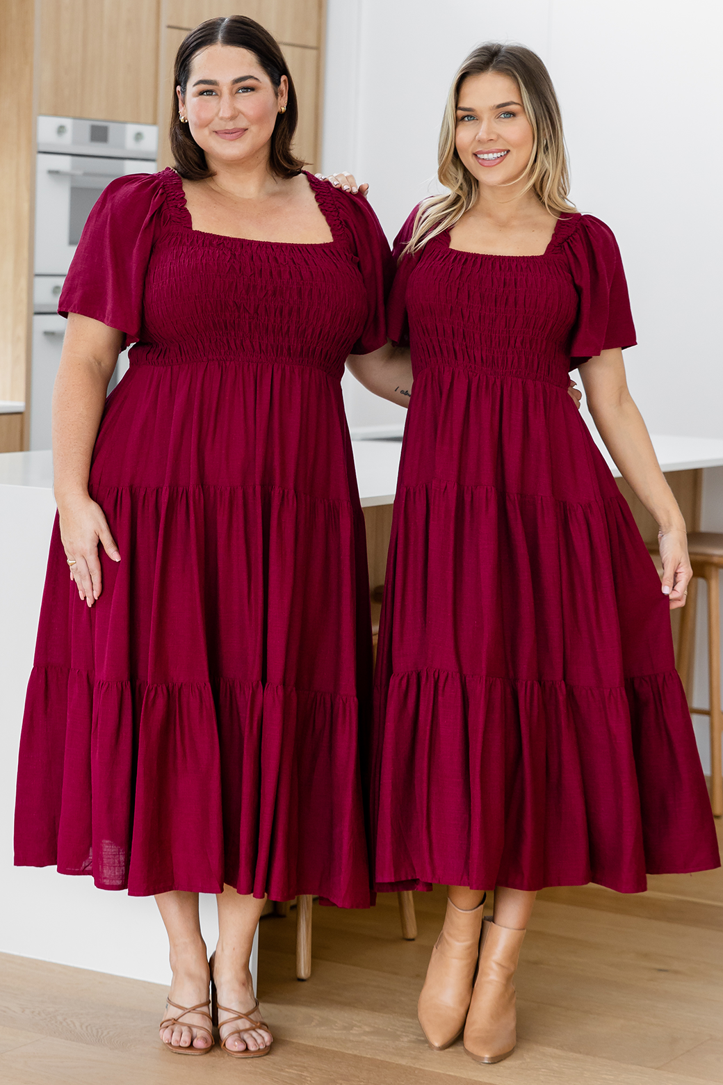 Monique Midi Dress Wine