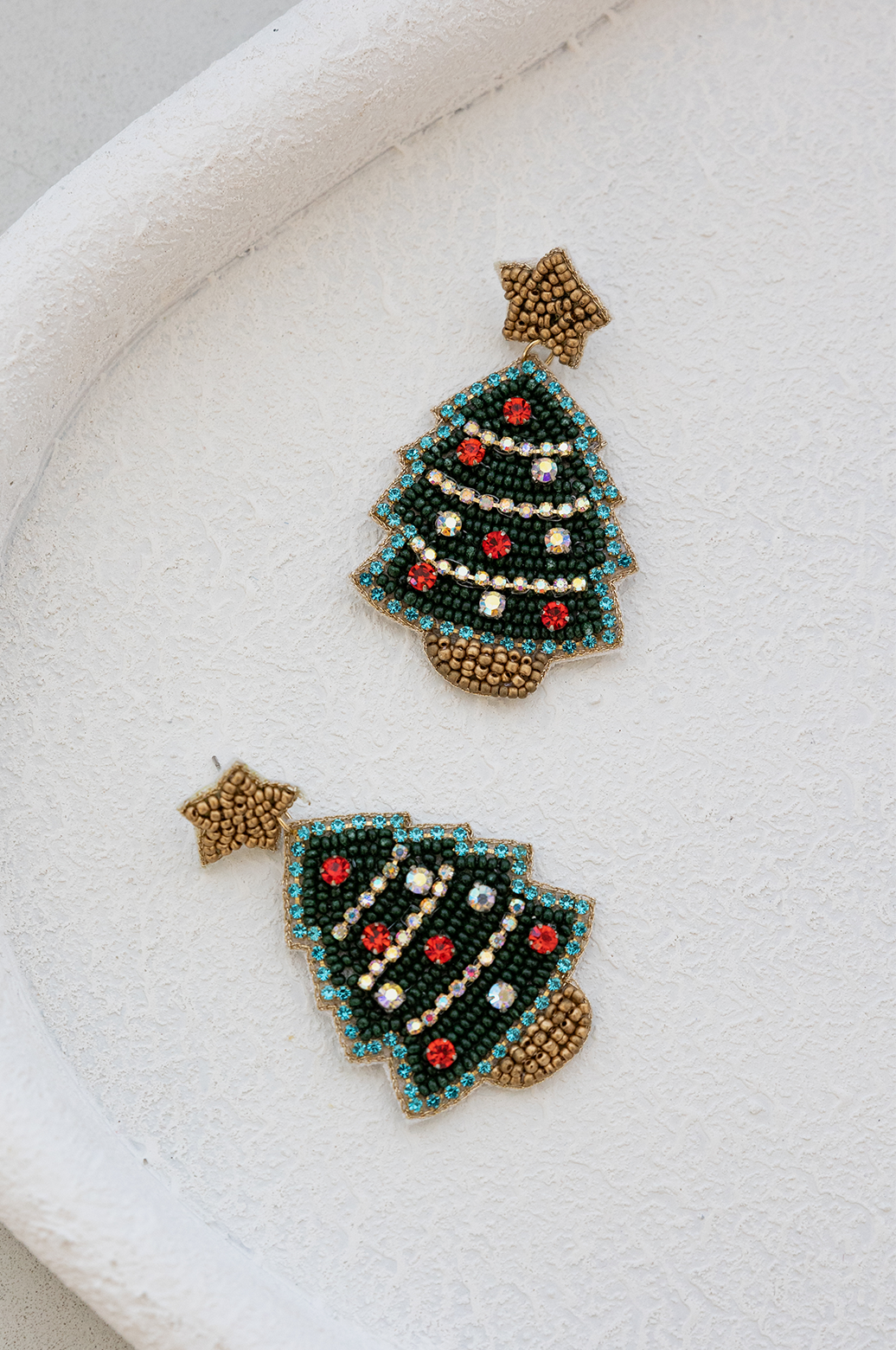 Zoda Beaded Christmas Tree Earring Multi