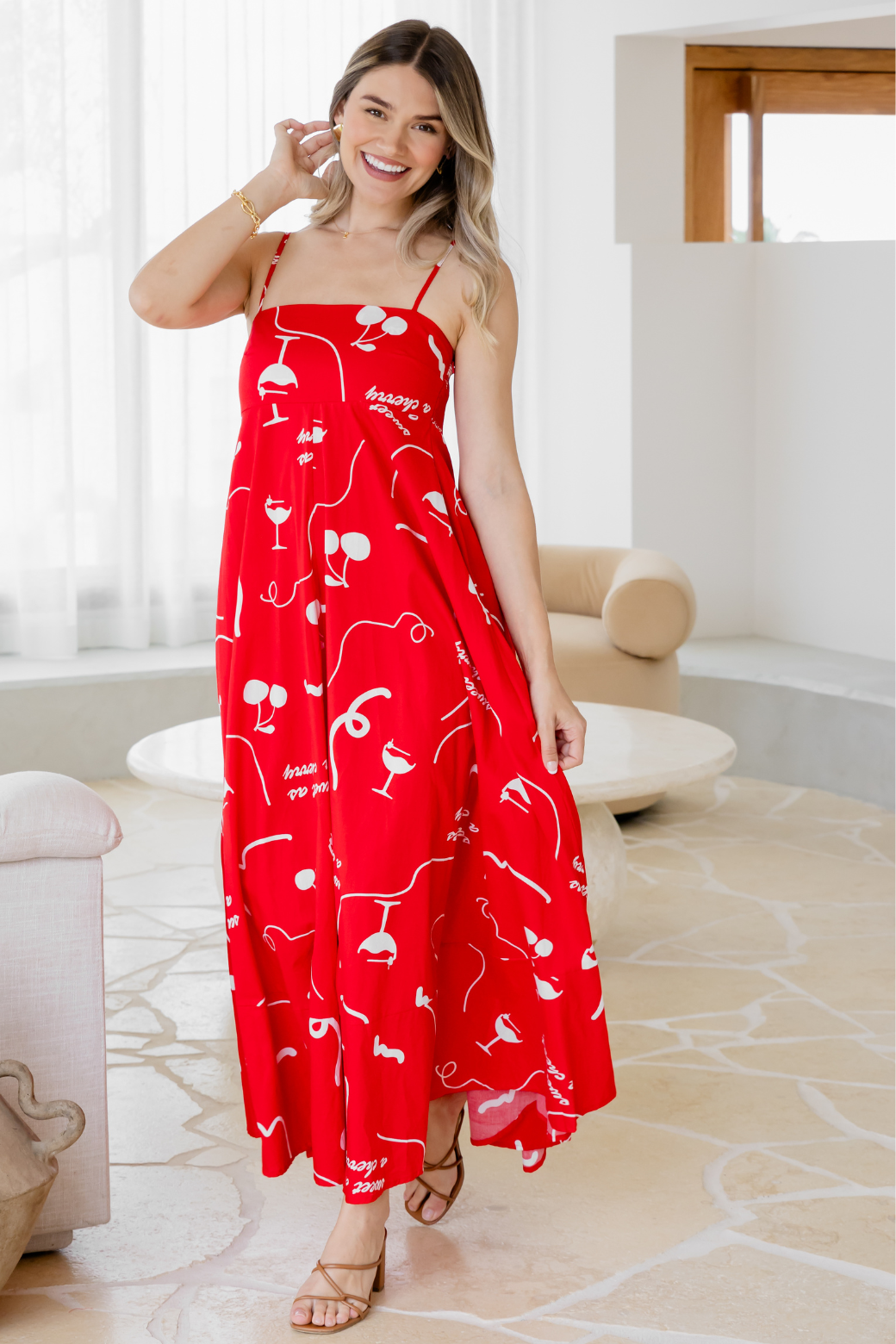 Portafino Maxi Dress Sweet Cherry Print