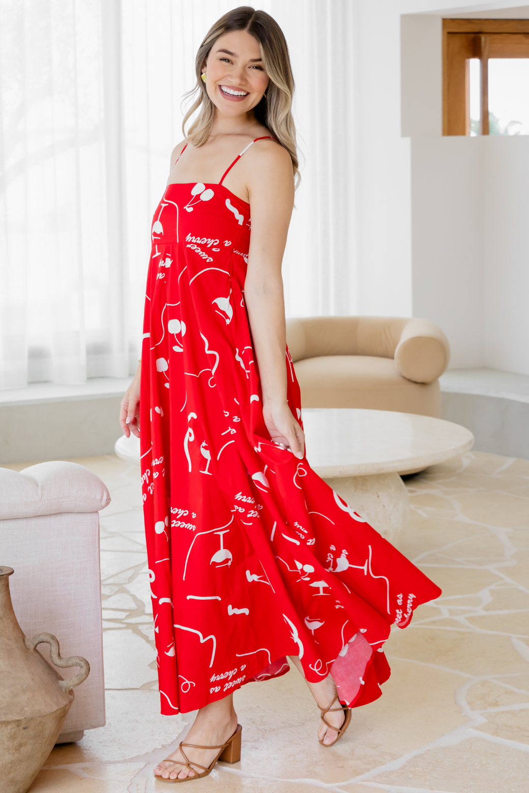 Portafino Maxi Dress Sweet Cherry Print