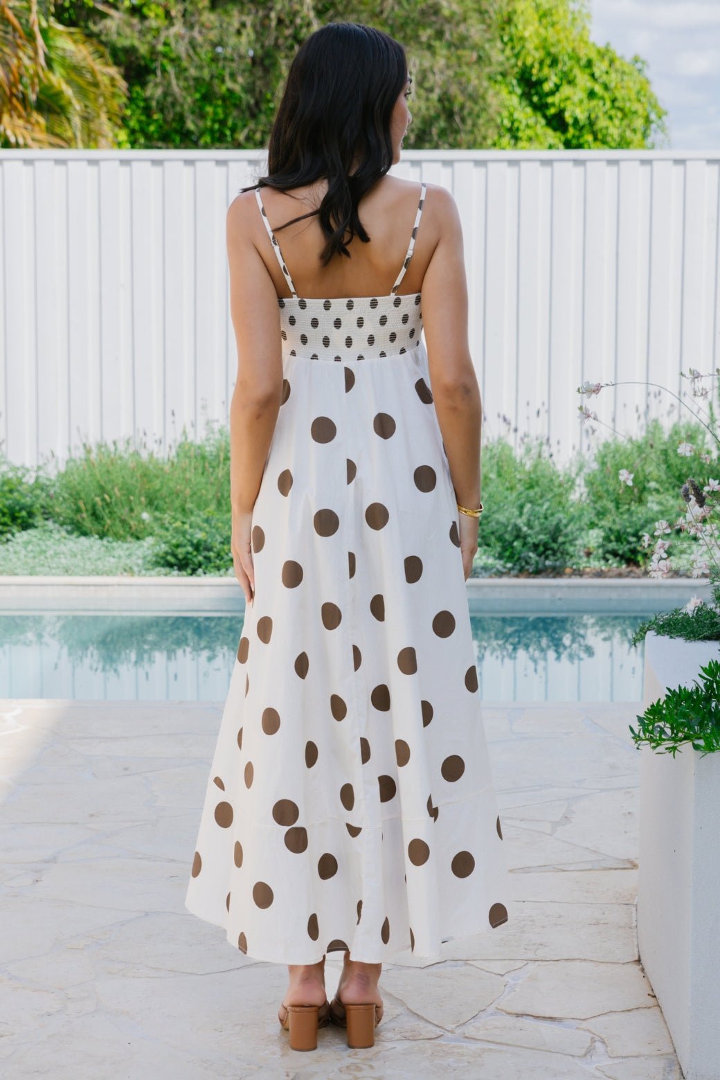 Portafino Maxi Dress Cream/Choc Spot