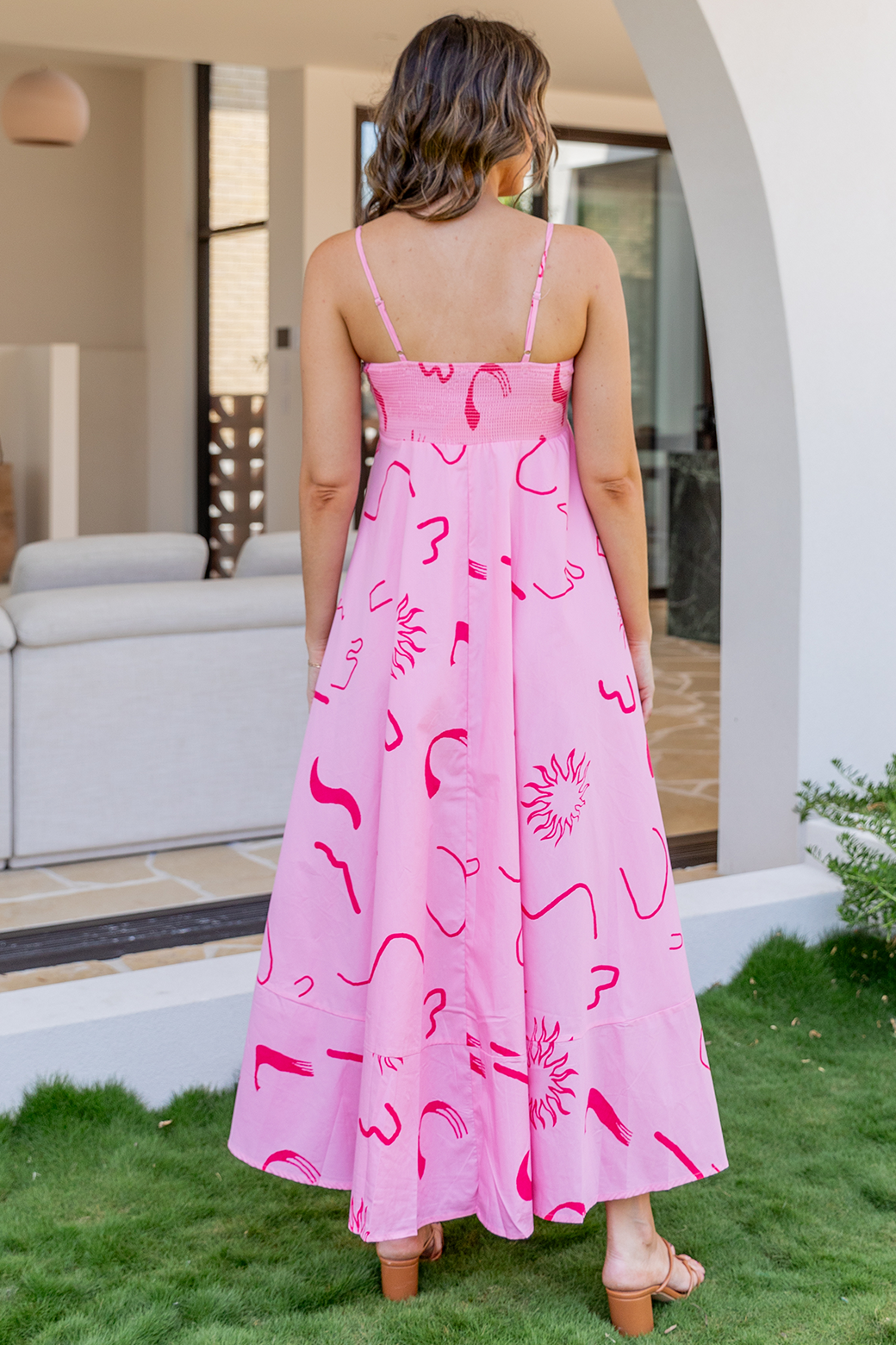 Portafino Maxi Dress Dali Print Pink