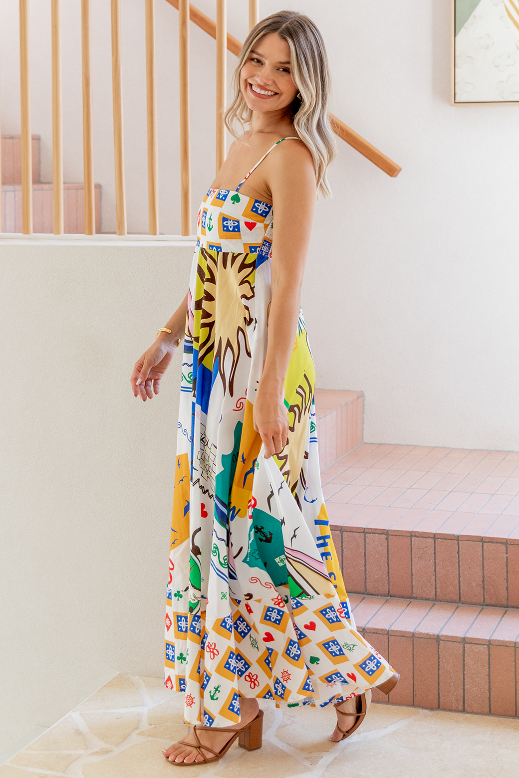 Portafino Maxi Dress Lucky Star Print