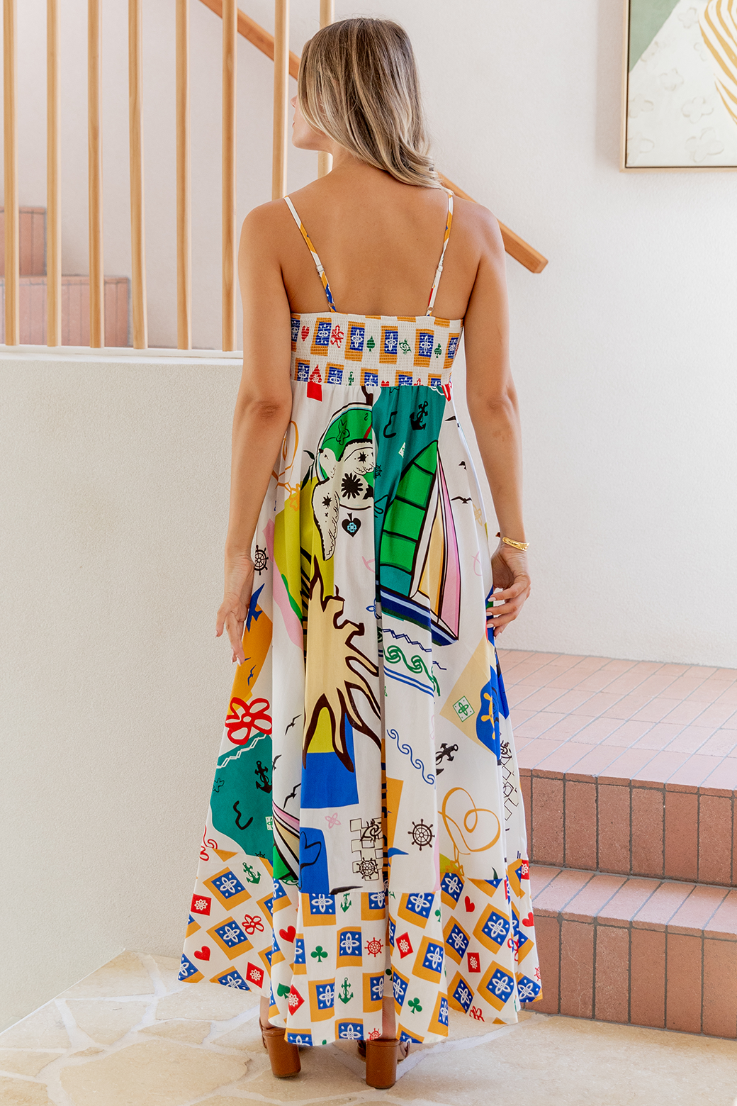 Portafino Maxi Dress Lucky Star Print