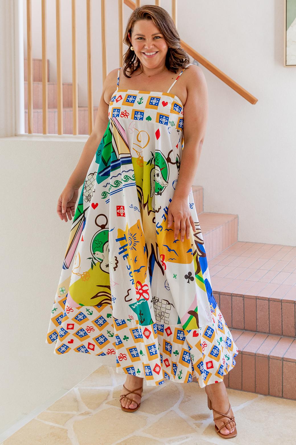 Portafino Maxi Dress Lucky Star Print