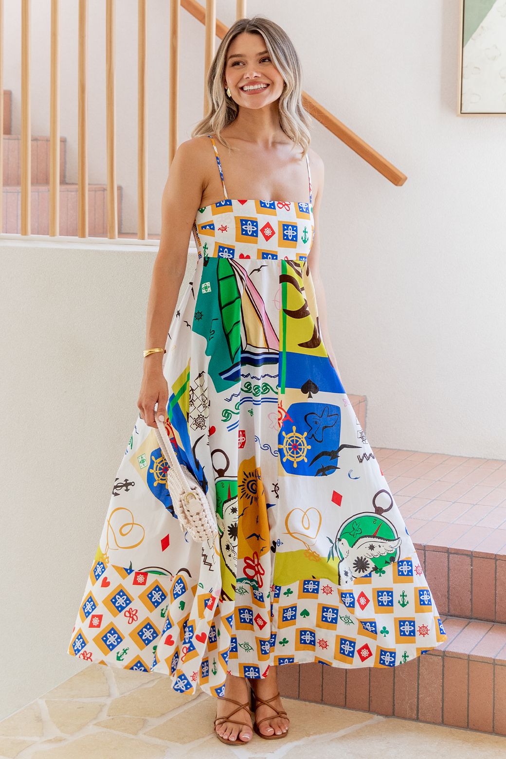 Portafino Maxi Dress Lucky Star Print