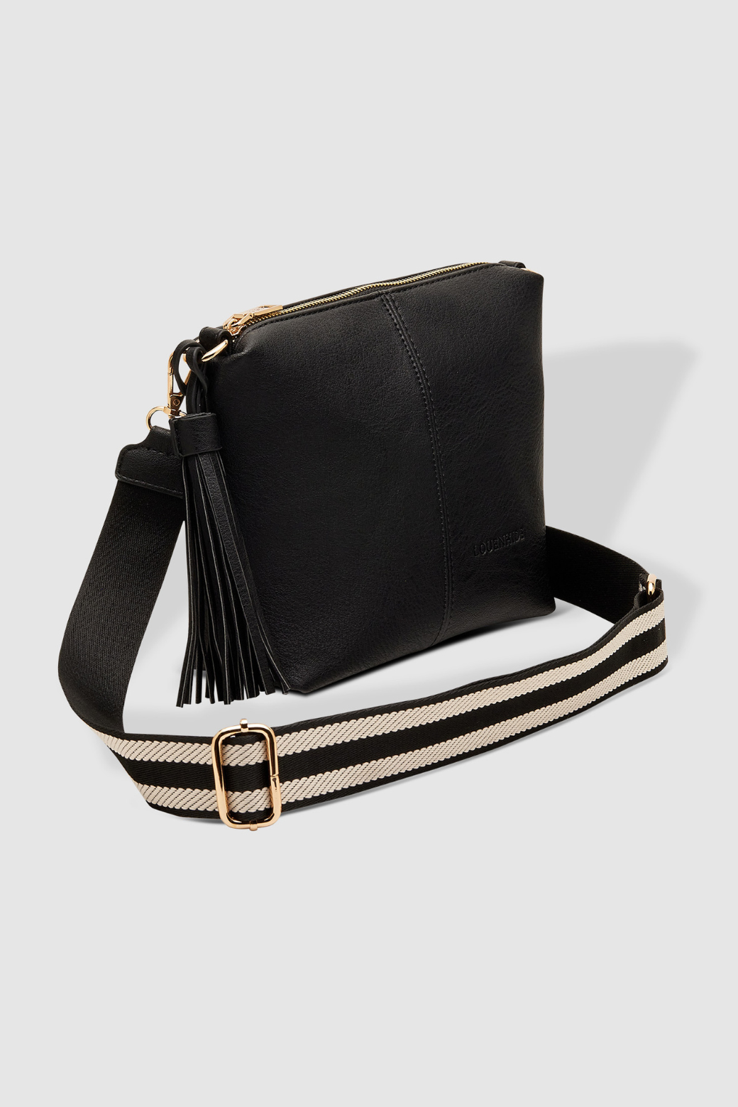 Louenhide Kasey Stripe Crossbody Bag Black