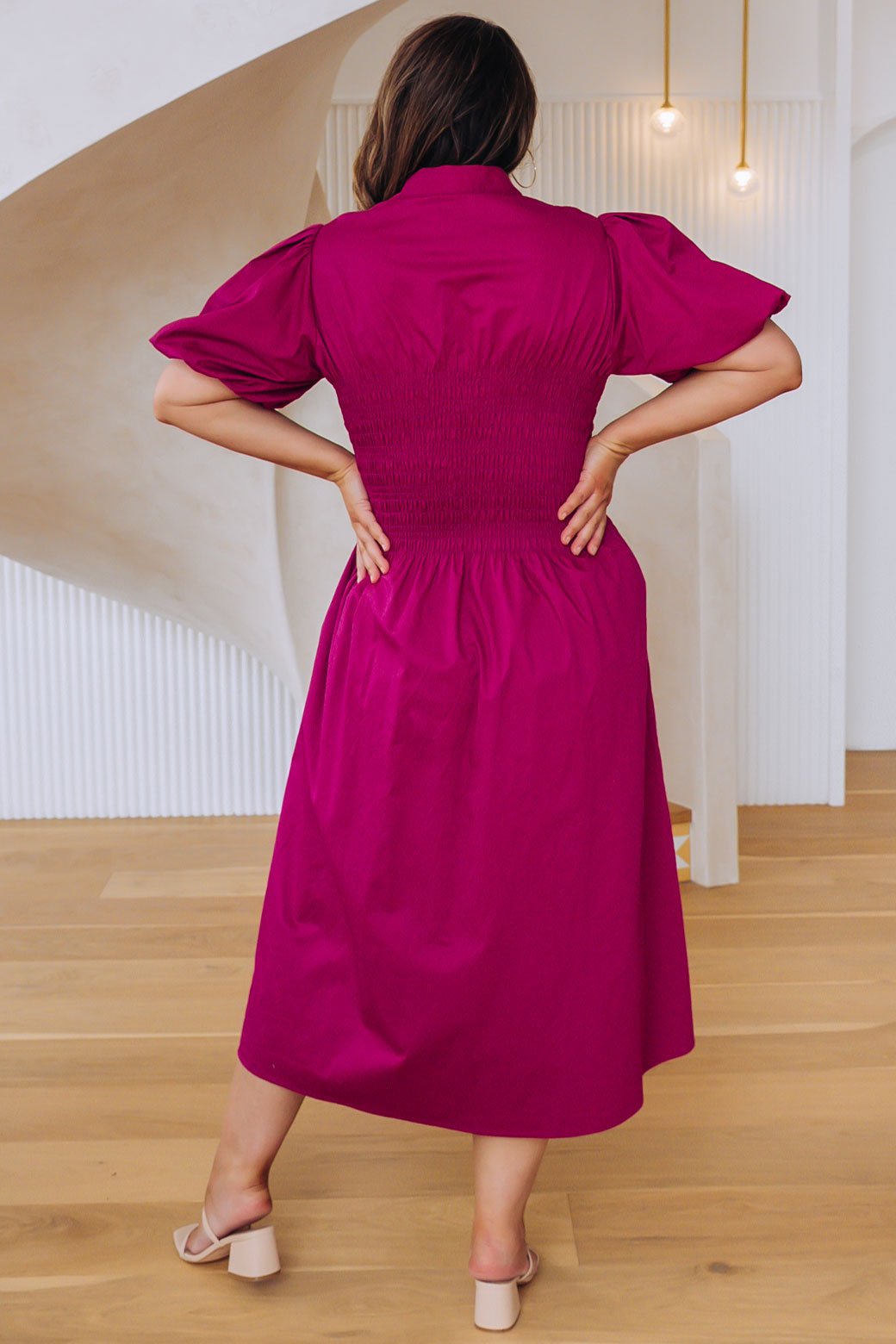 Samantha Midi Dress Magenta