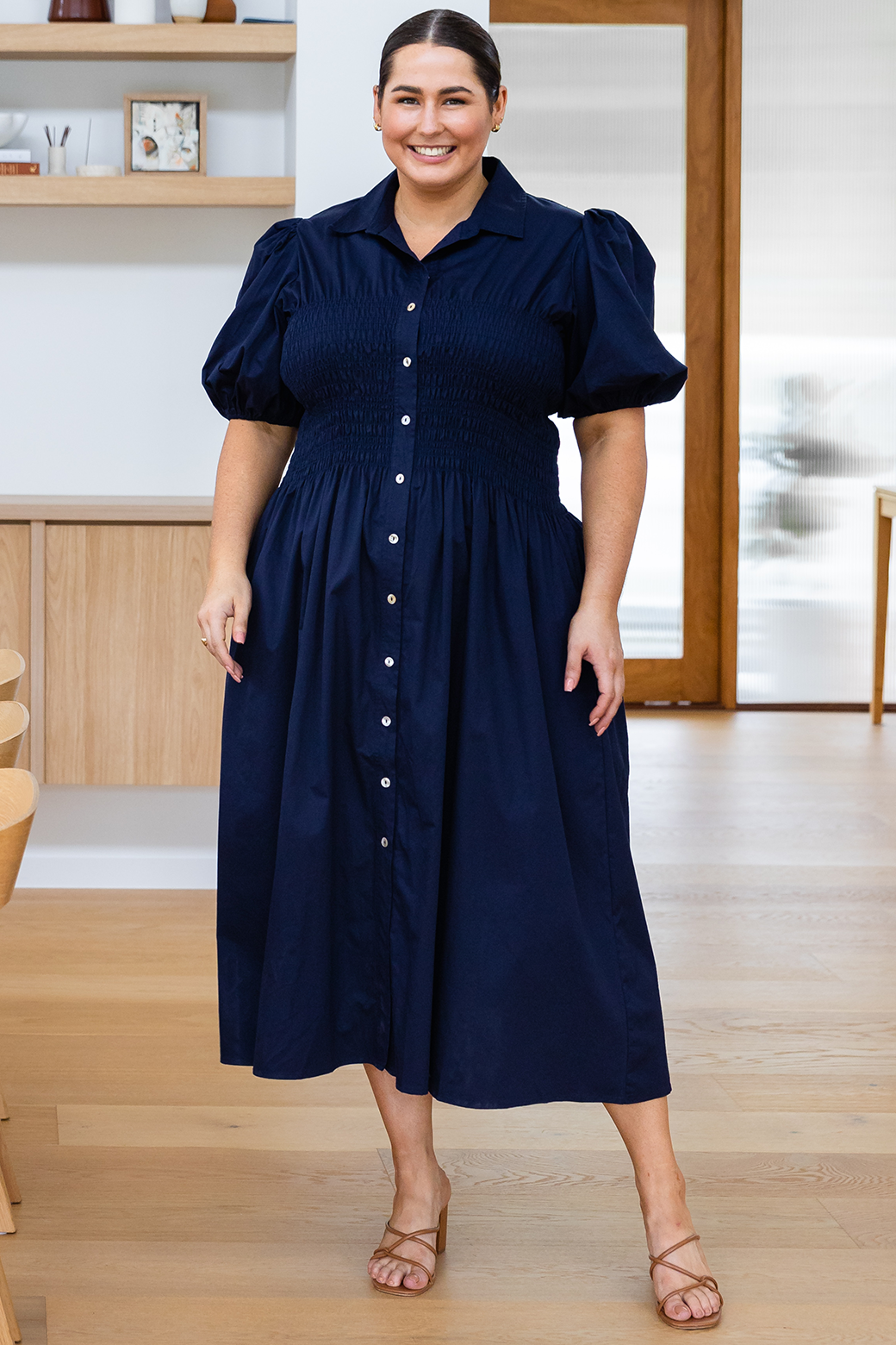 Samantha Midi Dress Navy