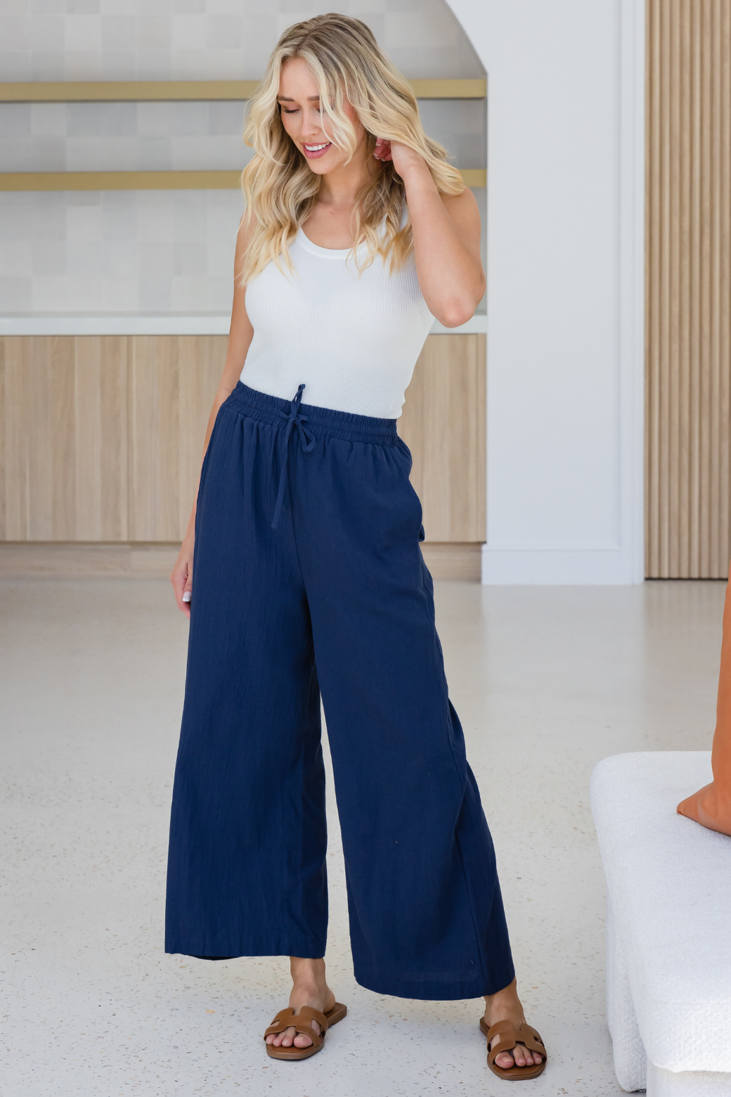 Sammy Drawstring Pants Navy