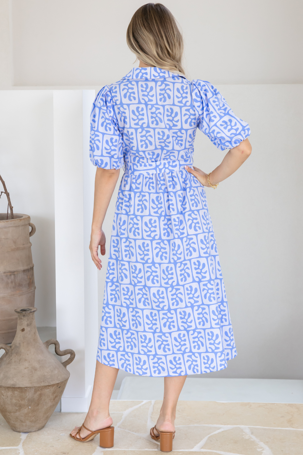 Shannon Midi Dress Atoll Print Blue