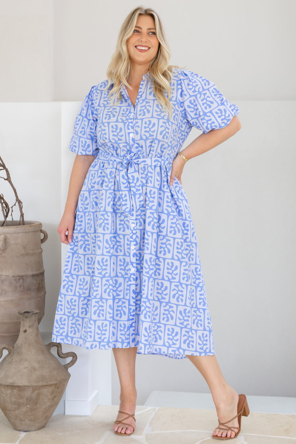 Shannon Midi Dress Atoll Print Blue