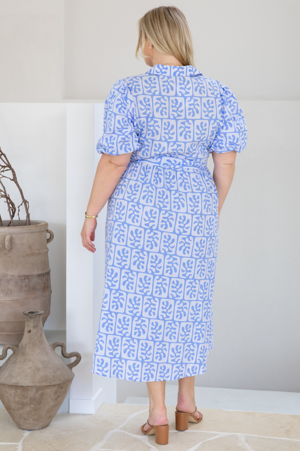 Shannon Midi Dress Atoll Print Blue