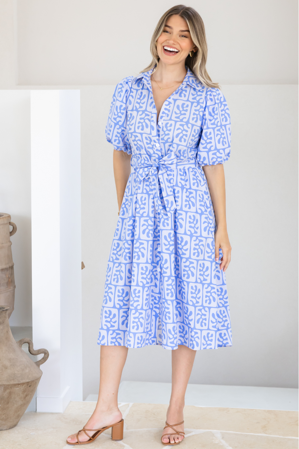 Shannon Midi Dress Atoll Print Blue