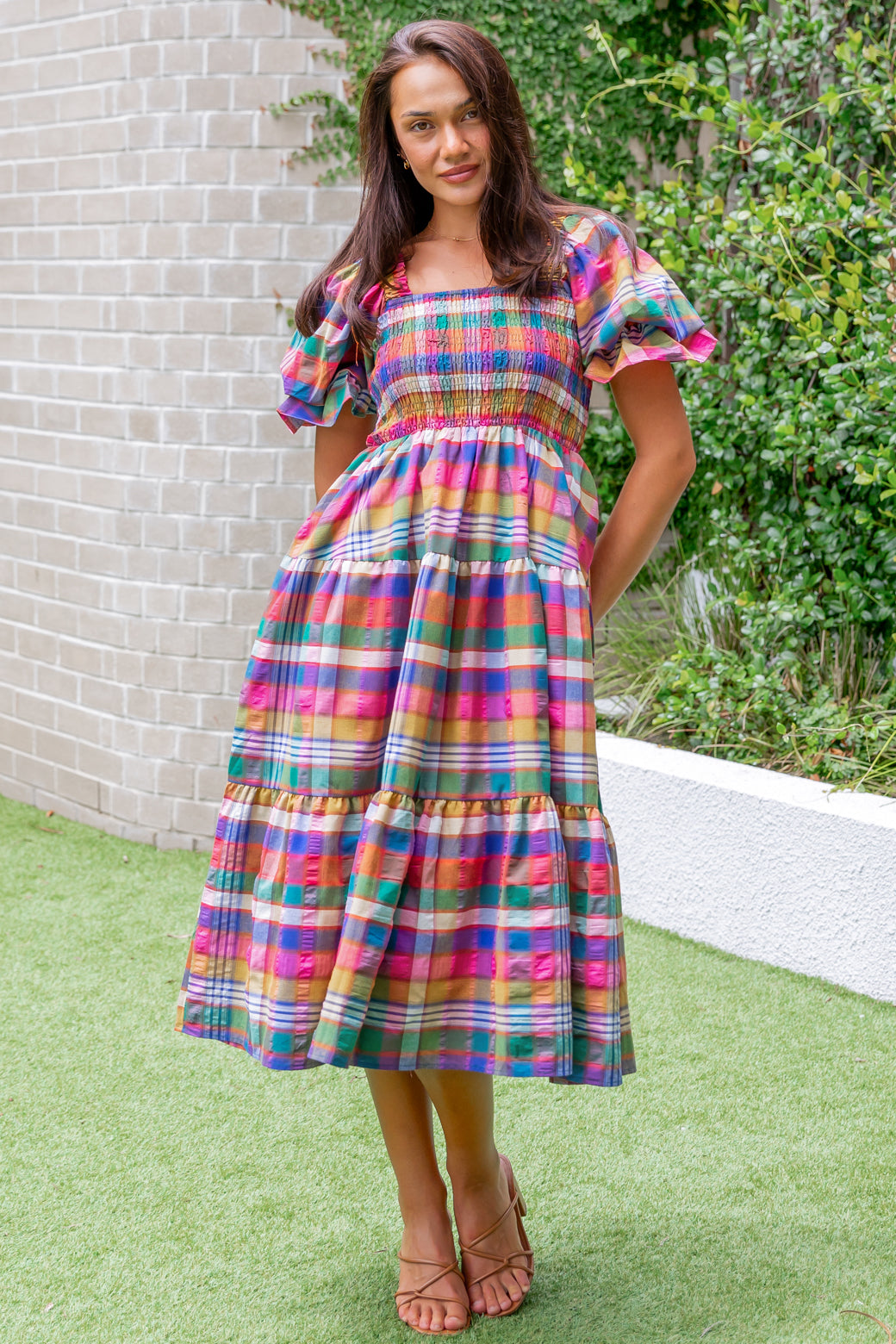 Shiloh Midi Dress Colourful Lachlan Check