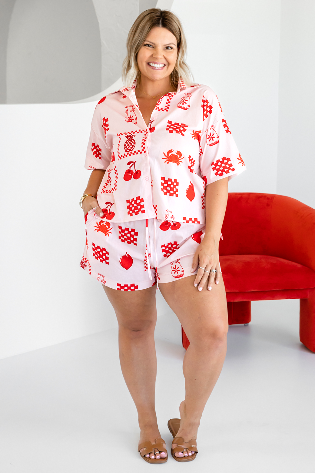 Siarra Button Up Shirt Mon Cheri Print