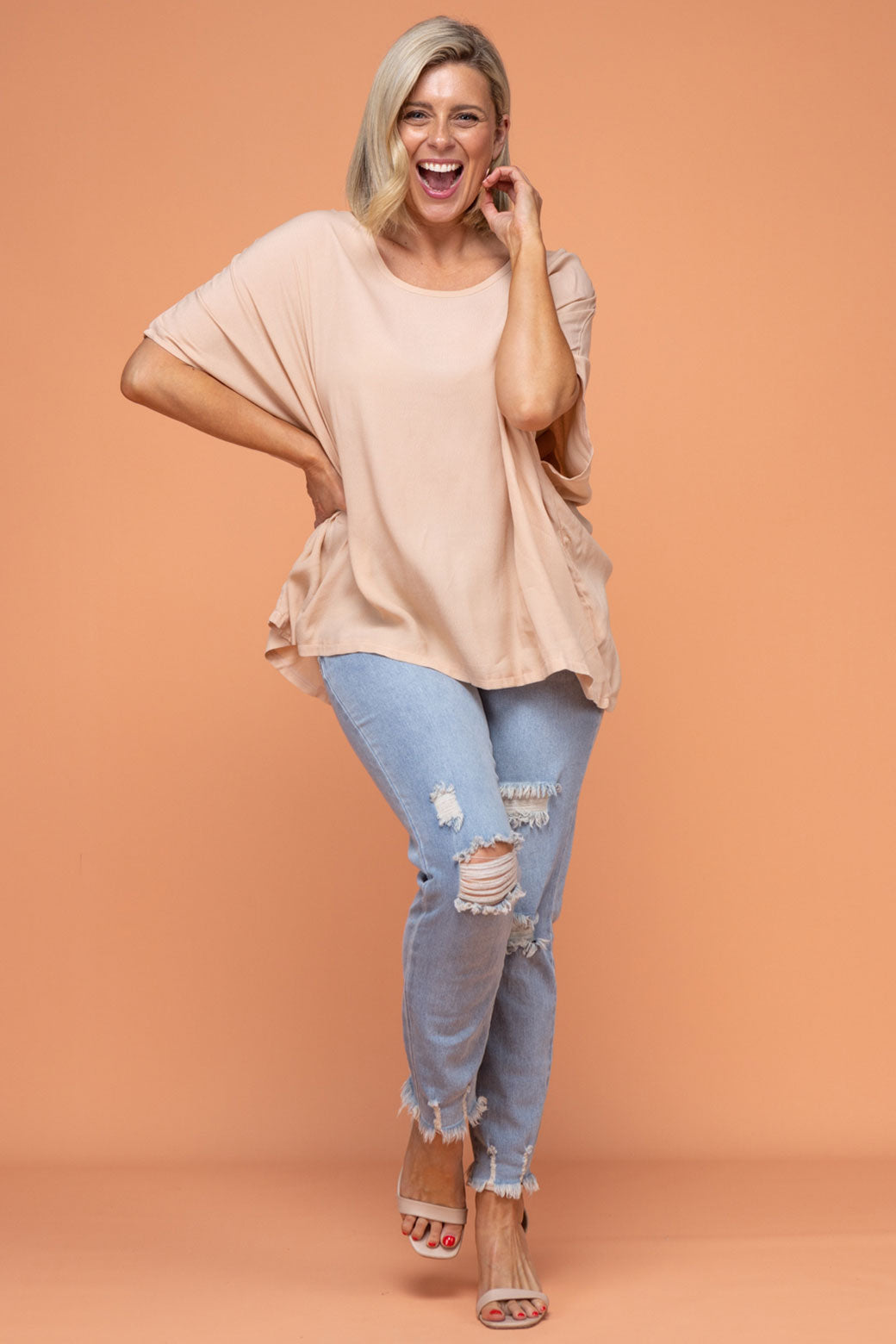 Brodie Drape Top Blush